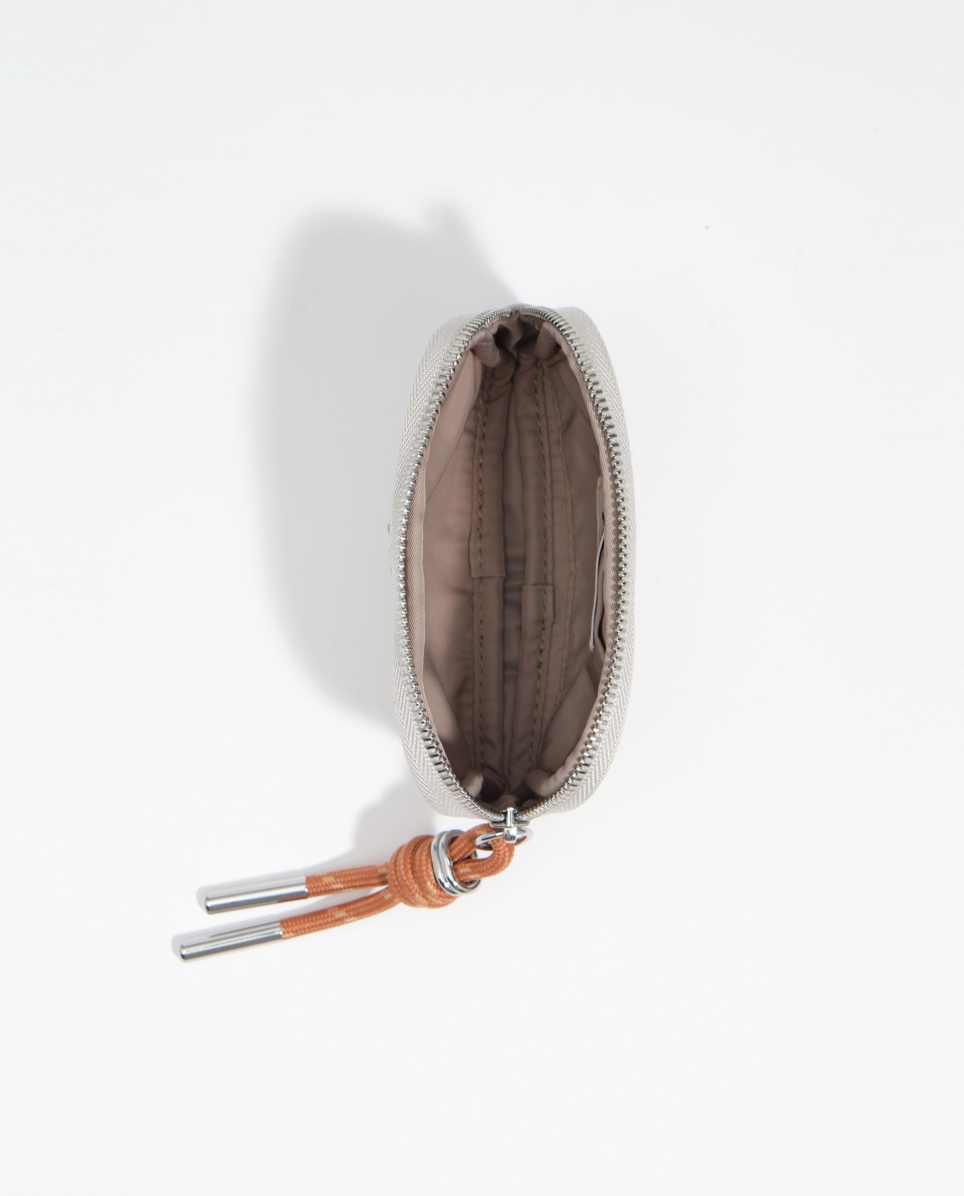 Porta-moedas com Fecho Zip Nylon Areia-3