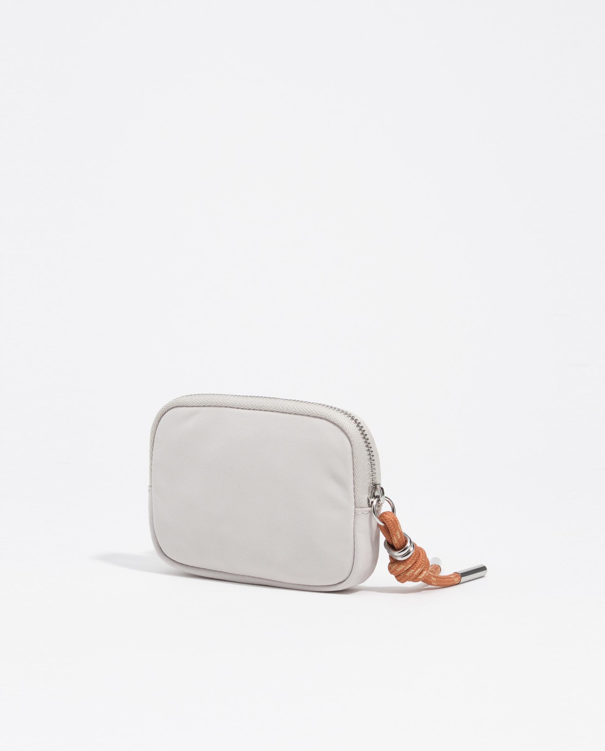 Porta-moedas com Fecho Zip Nylon Areia-4
