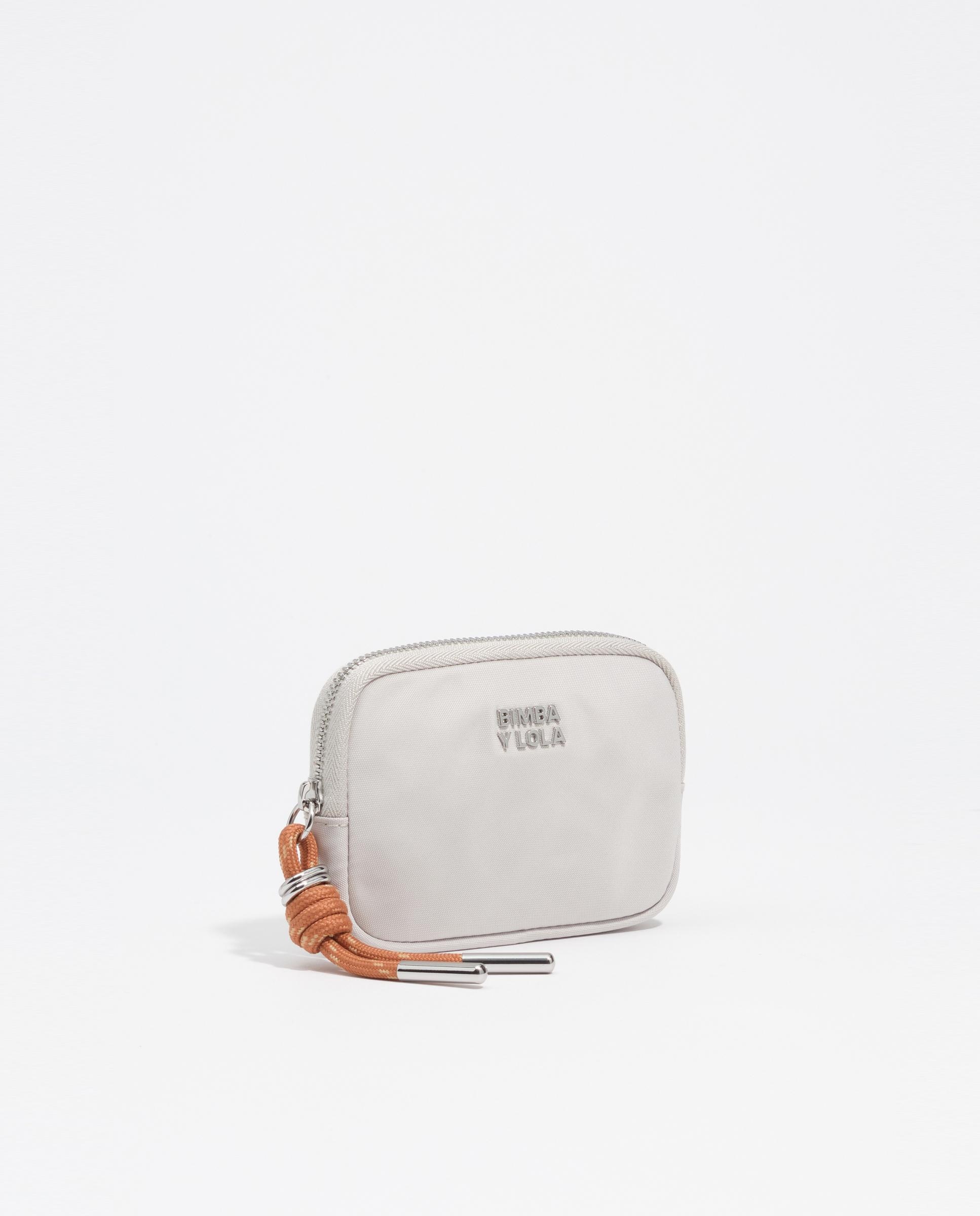 Porta-moedas com Fecho Zip Nylon Areia-5