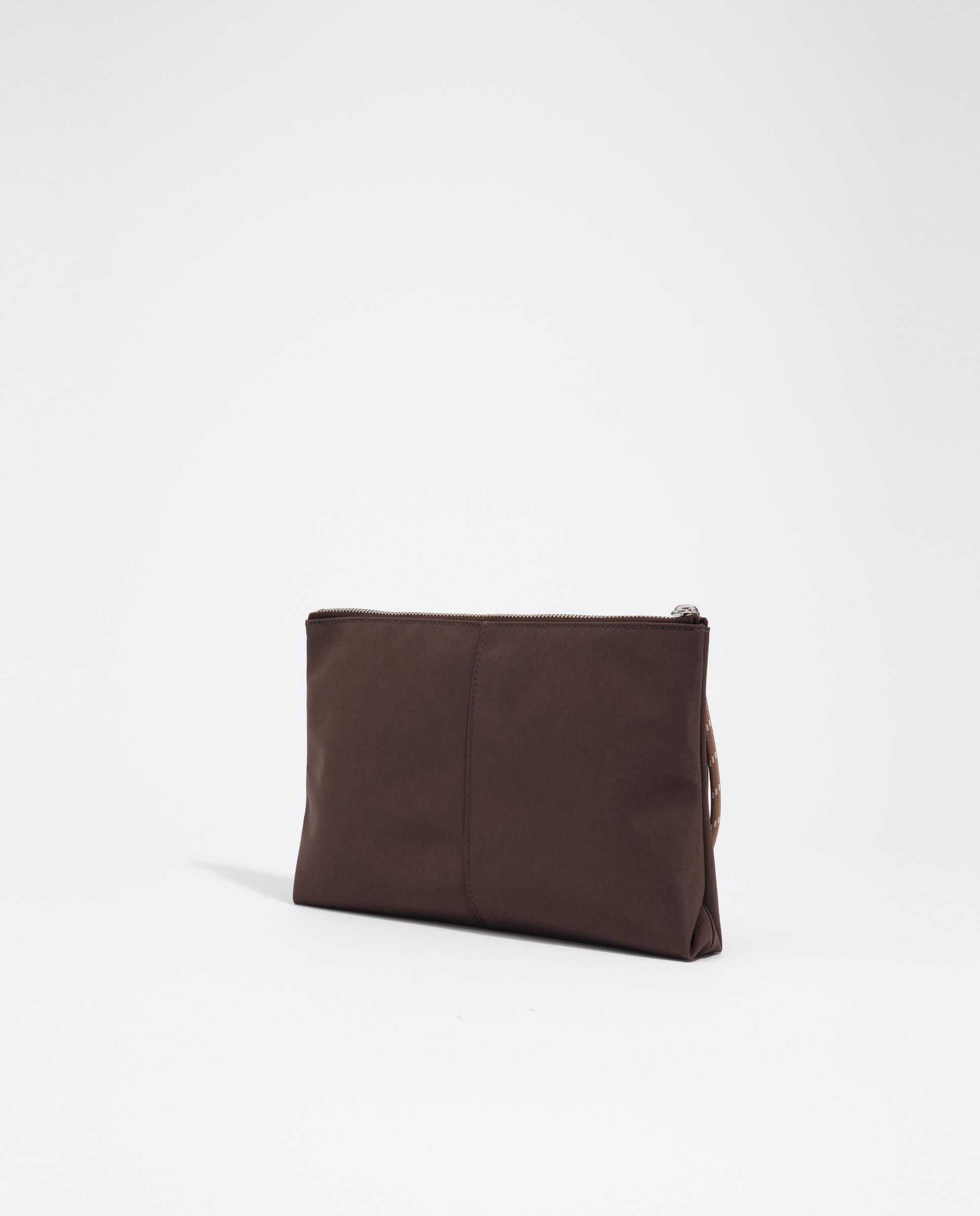Necessaire Sobre Médio em Nylon Castanho-4