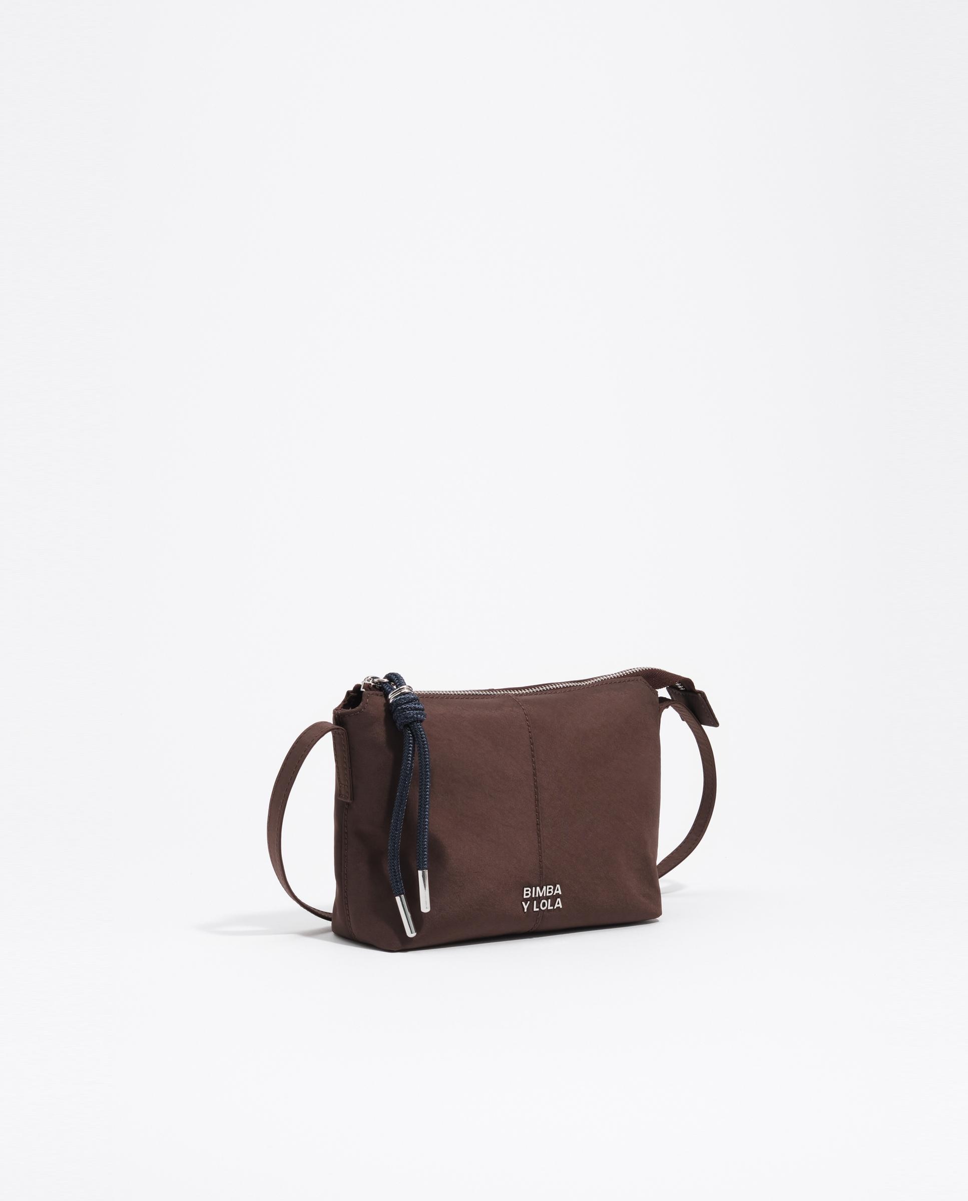 Mala a Tiracolo Mini Nylon Castanho-4