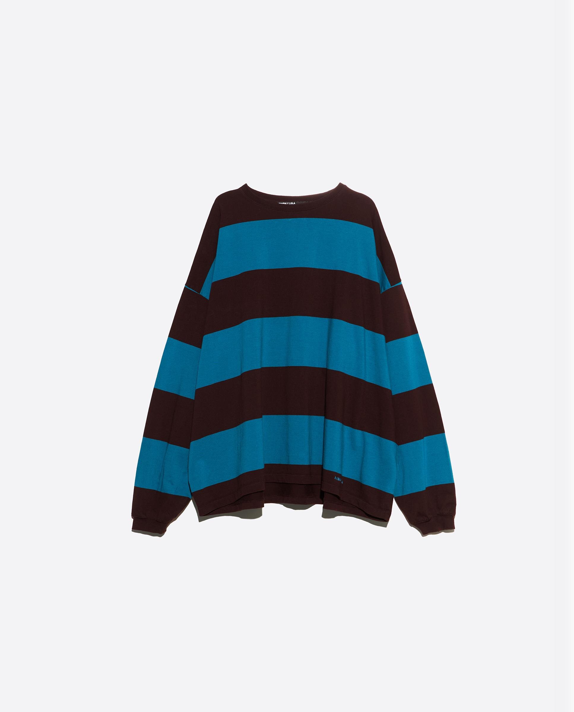 T-shirt Oversize de Manga Comprida Verde-azulado-5
