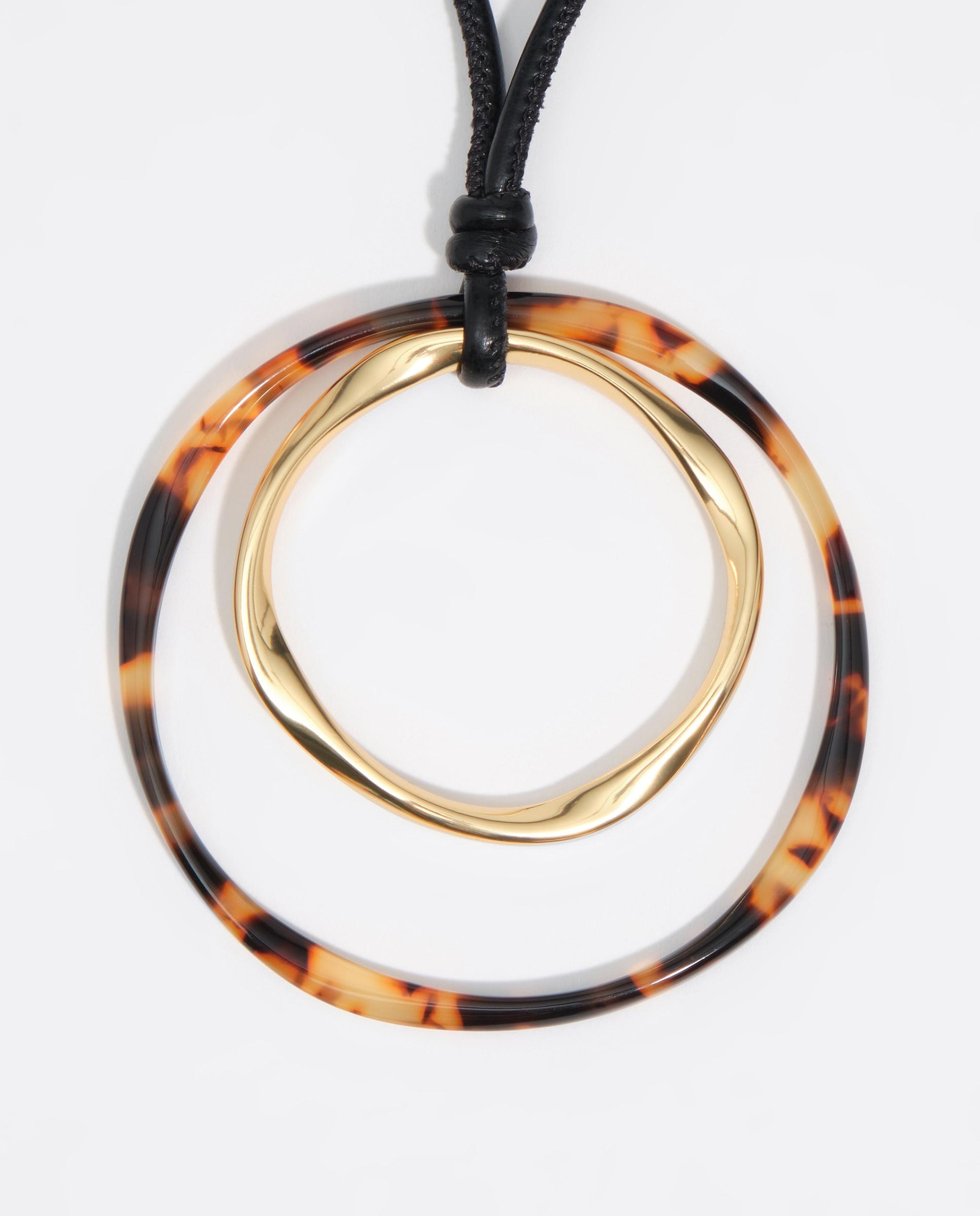 Colar de Argola Irregular Efeito Tartaruga Dourado-2