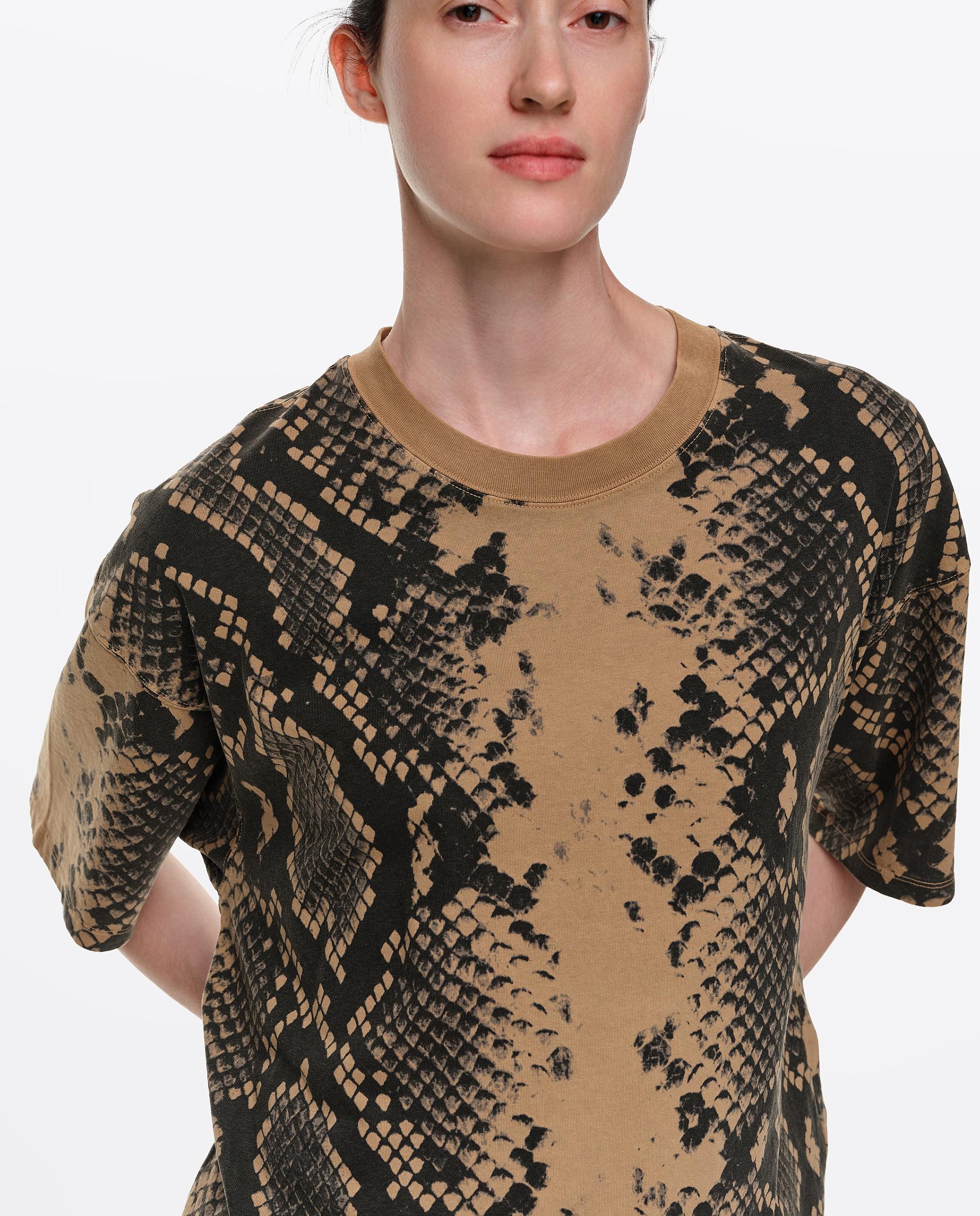 T-shirt de Algodão Snake Ocre-2