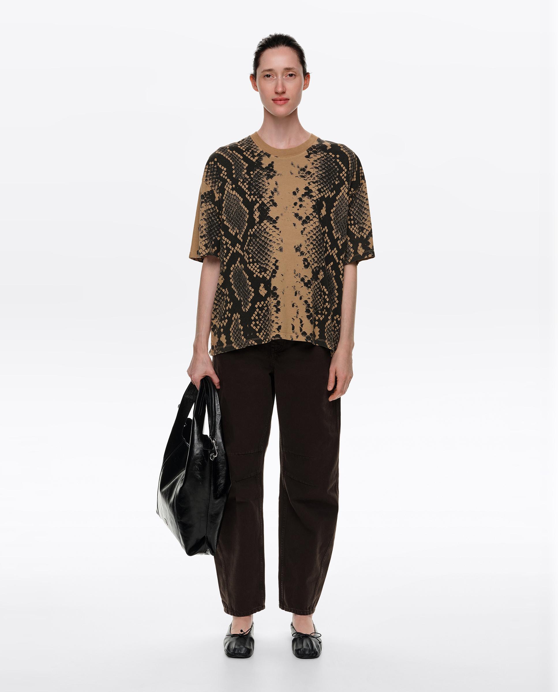 T-shirt de Algodão Snake Ocre-6