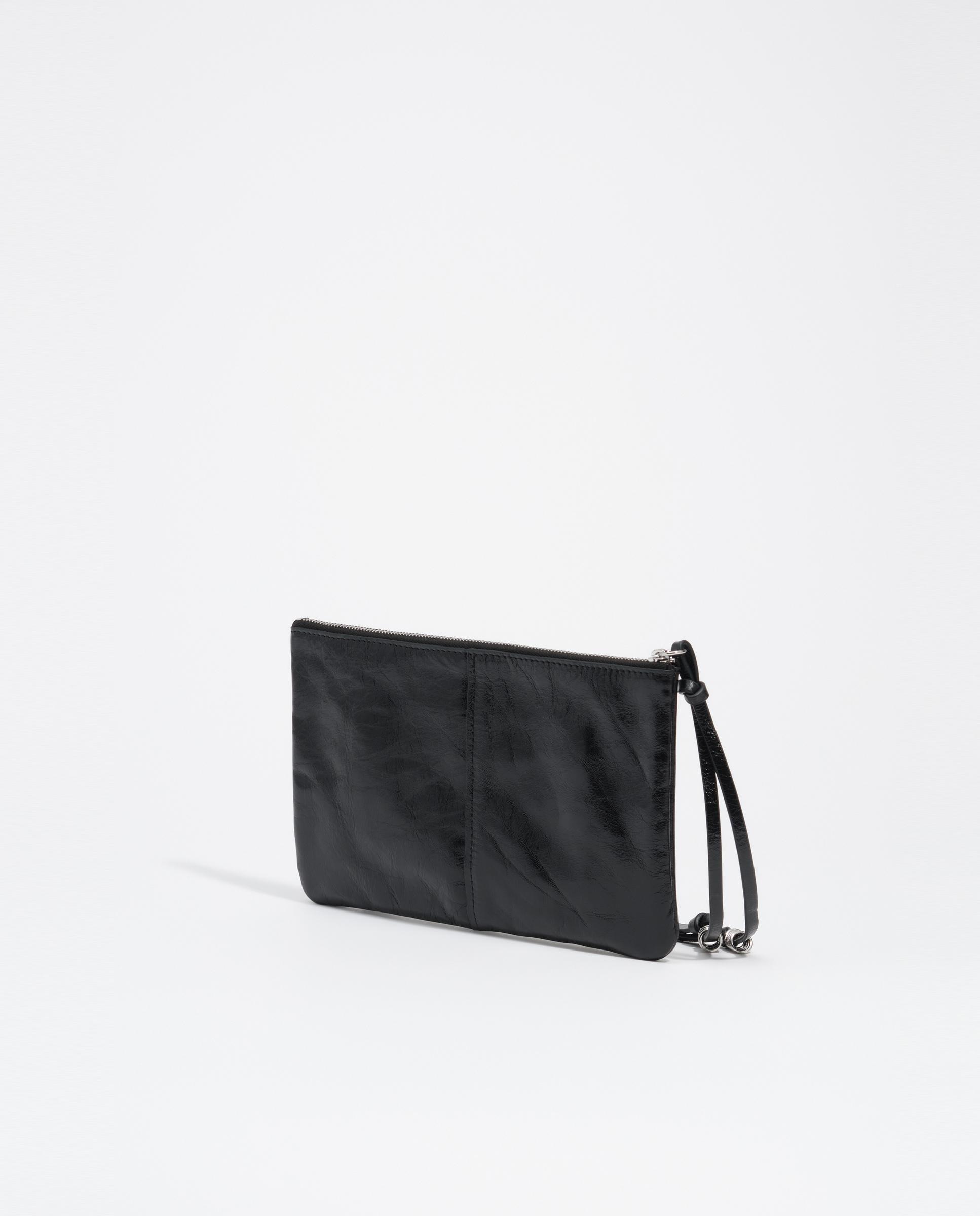Necessaire Sobre Médio em Pele Entrançada Preto-5