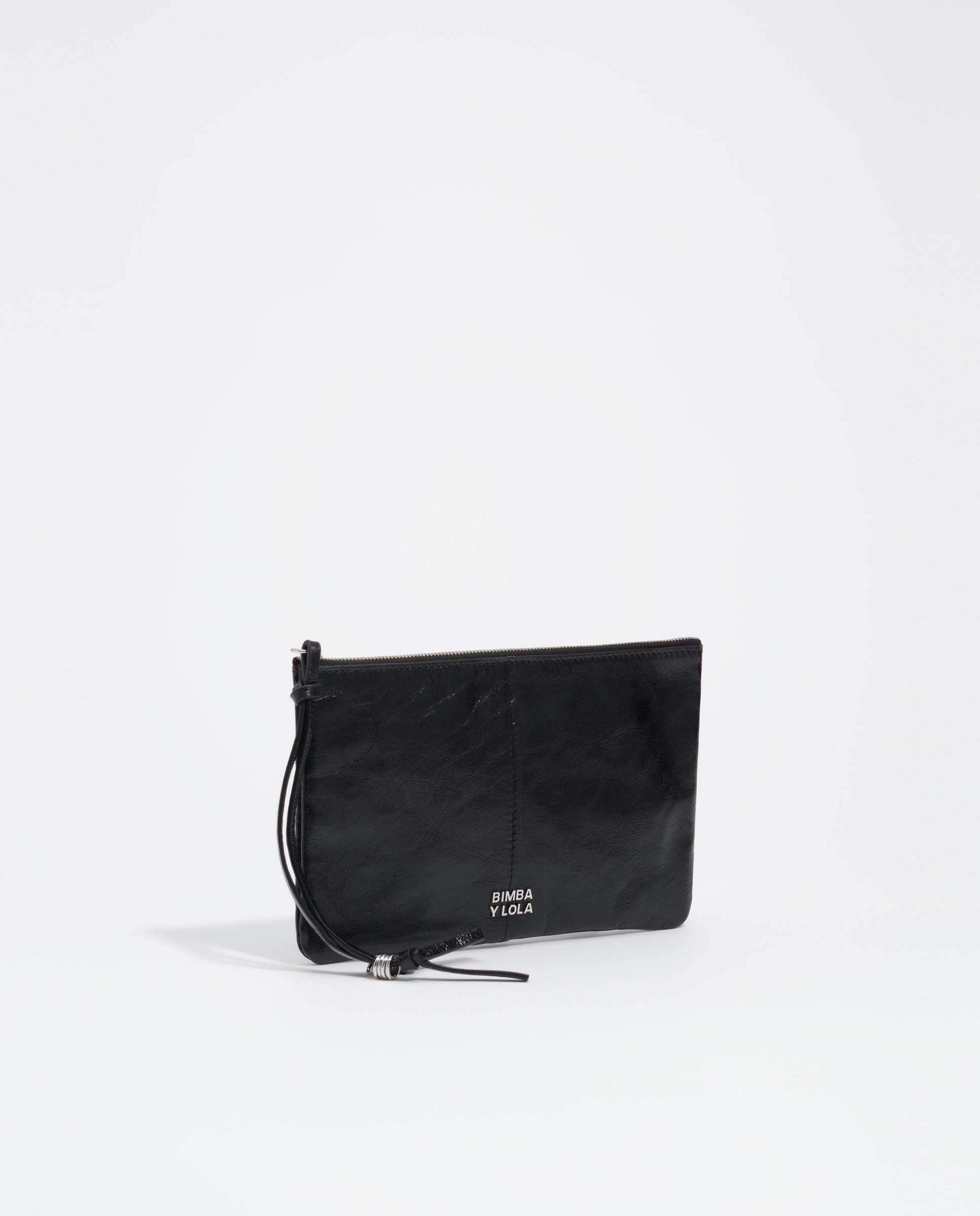 Necessaire Sobre Médio em Pele Entrançada Preto-6