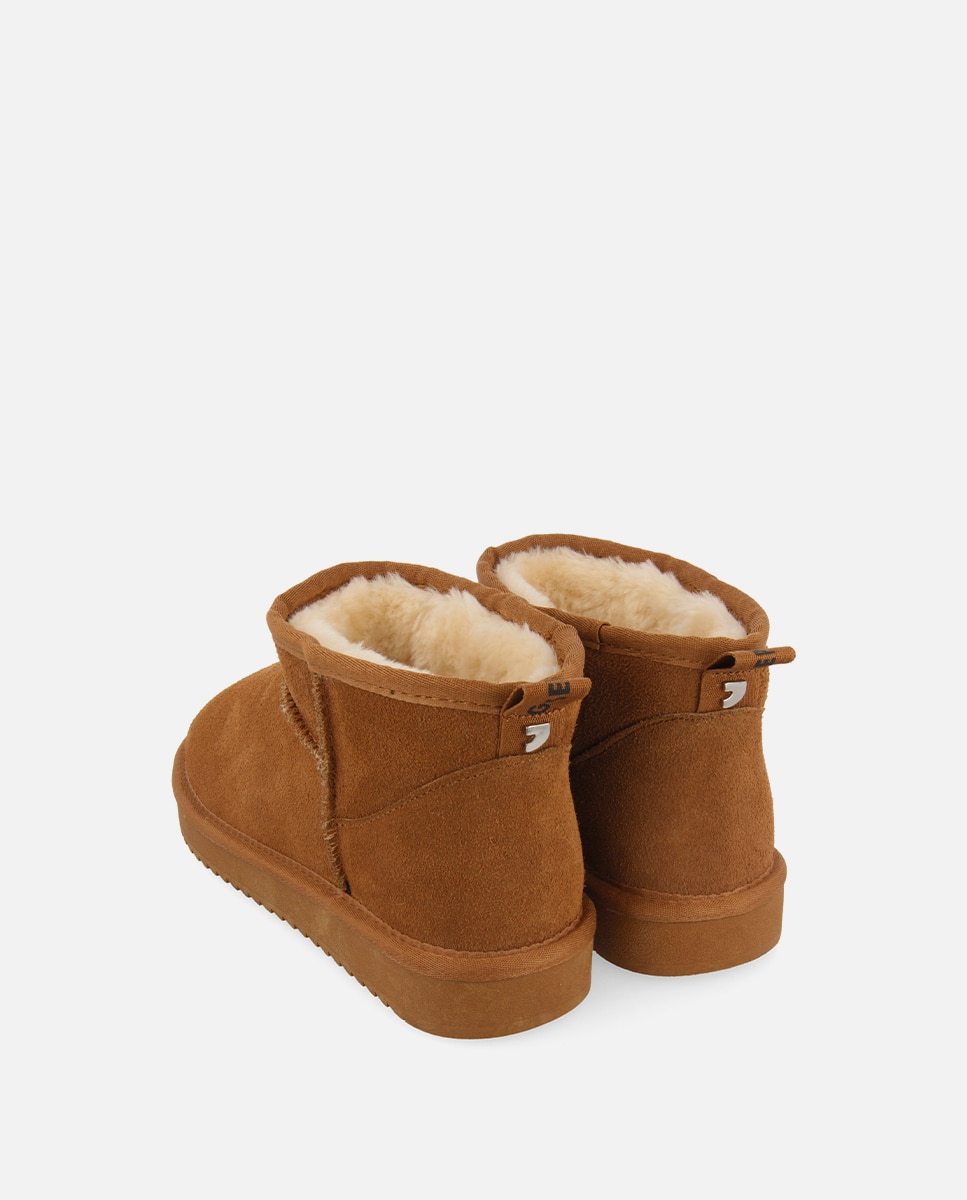 Botas Australianas de Cano Baixo Forradas de Pelo Couro-3