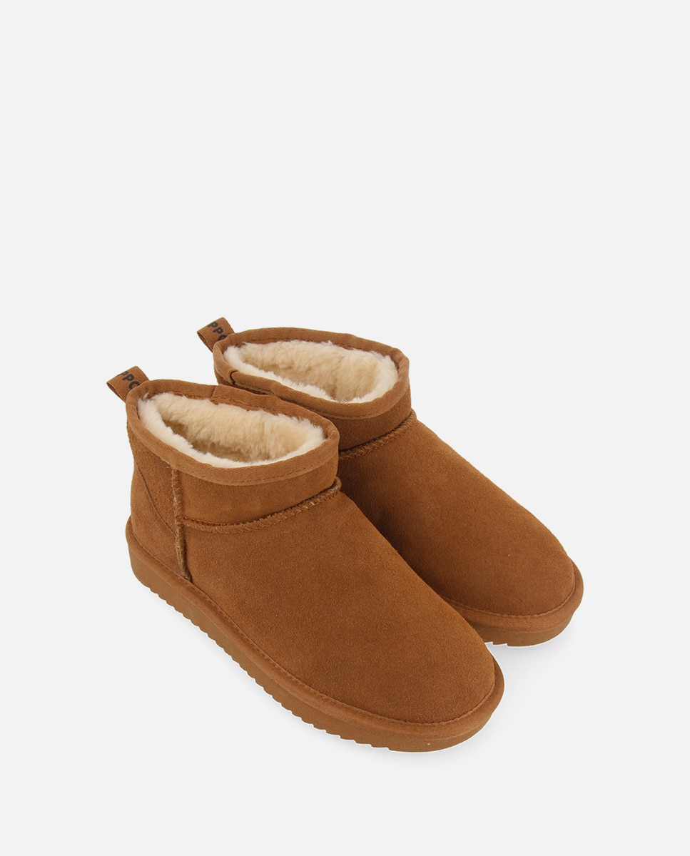 Botas Australianas de Cano Baixo Forradas de Pelo Couro-4
