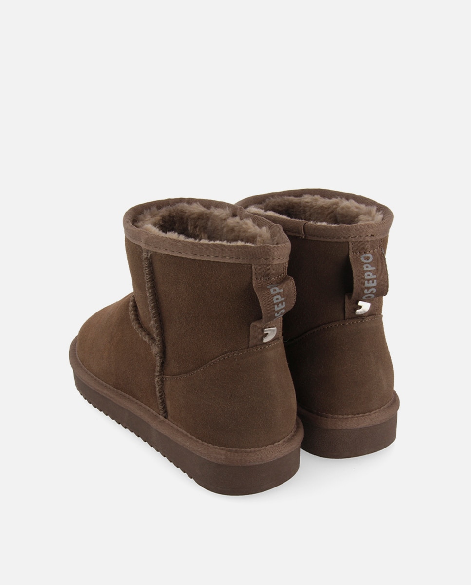 Botas Australianas de Cano Médio Forradas de Pelo Castanho-3