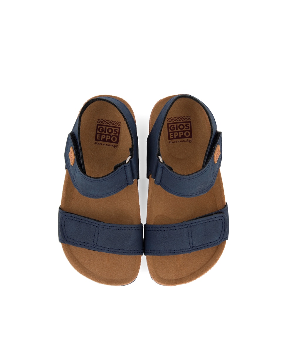 Sandálias Abertas Infantil Estilo Bio com Velcro Azul-5