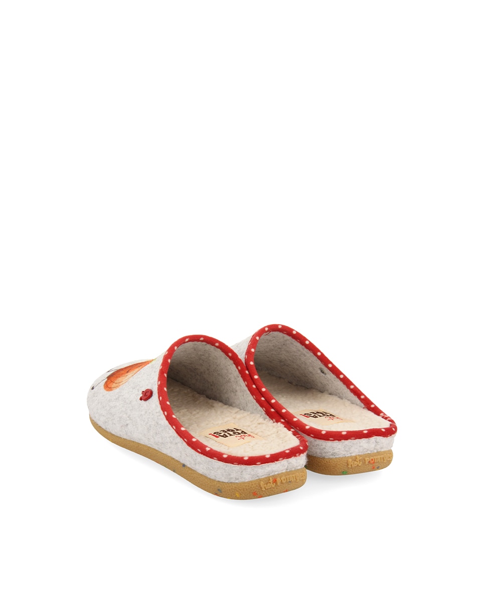 Chinelos abertos femininos com material reciclado Cinzento-4