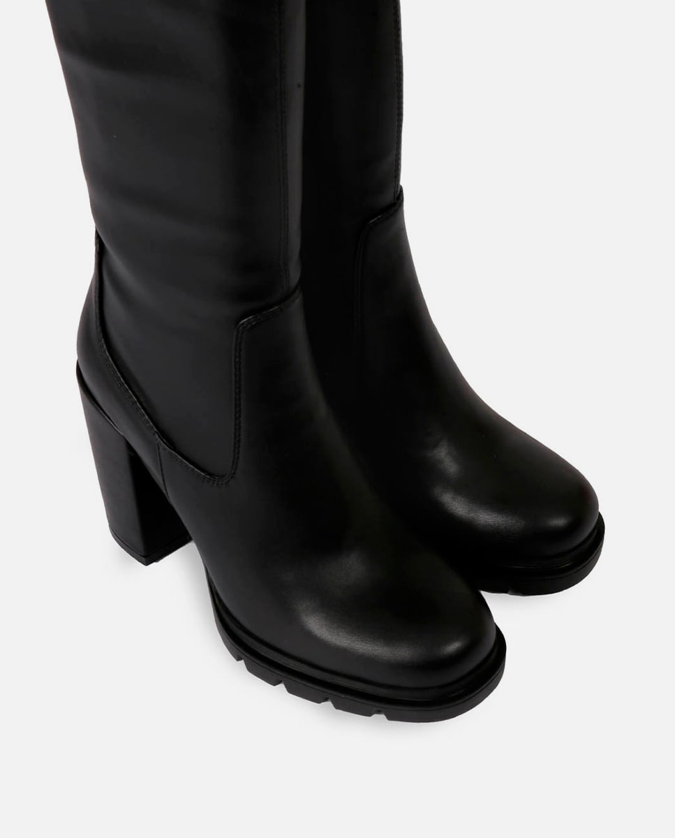 Botas de Cano Alto com Plataforma Preto-4