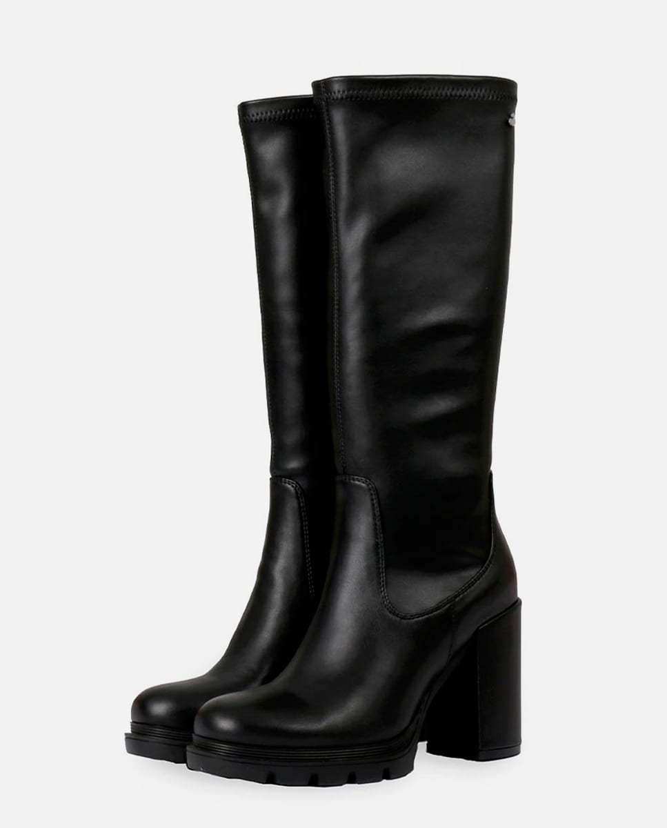 Botas de Cano Alto com Plataforma Preto-2