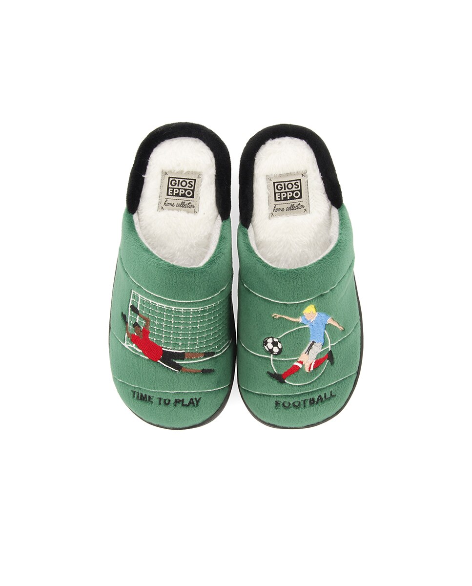 Pantufas Abertas Infantil com Estampado e Acolchoadas Gioseppo Verde-4