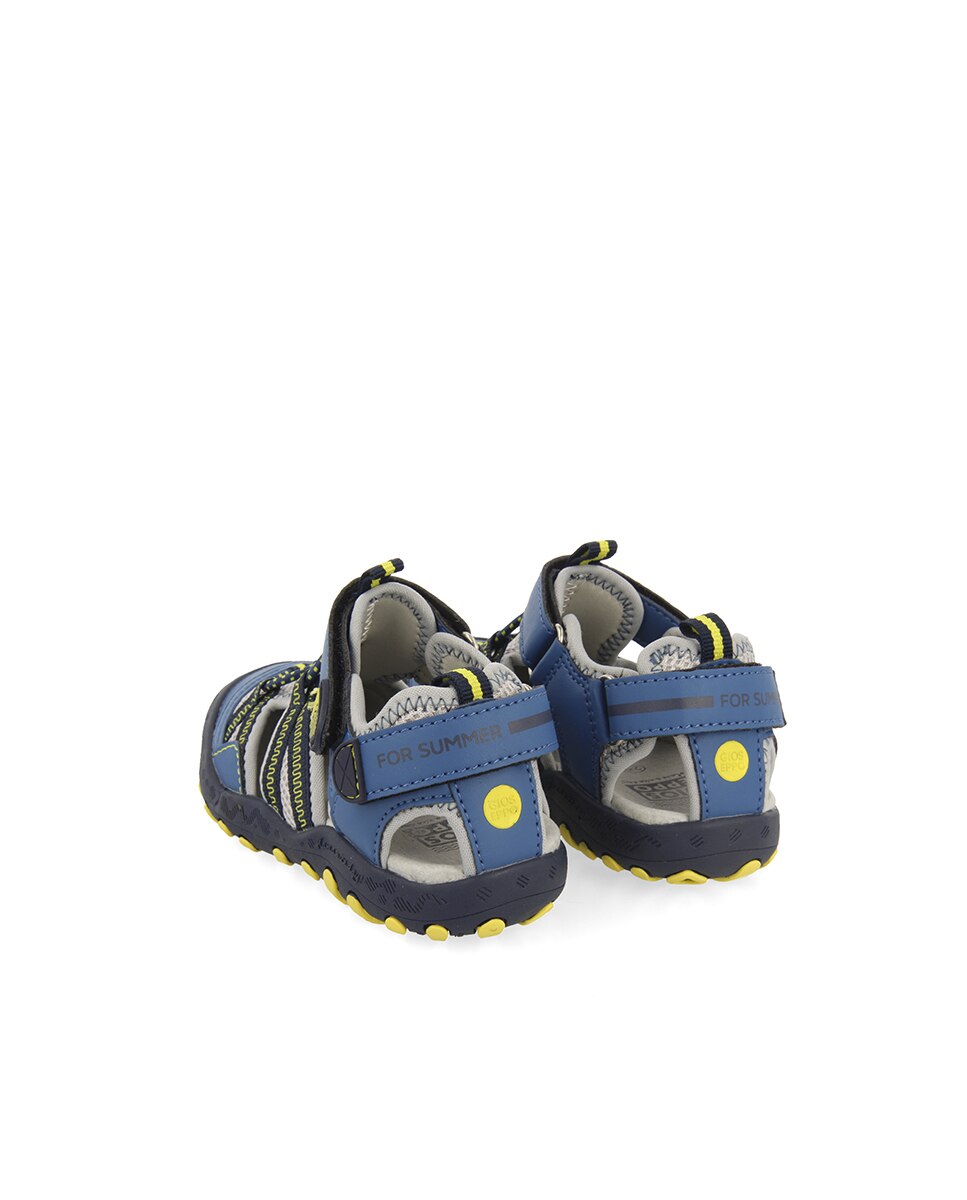 Socas de Bebé em Azul com Palmilha Acolchoada e Velcro Azul-3