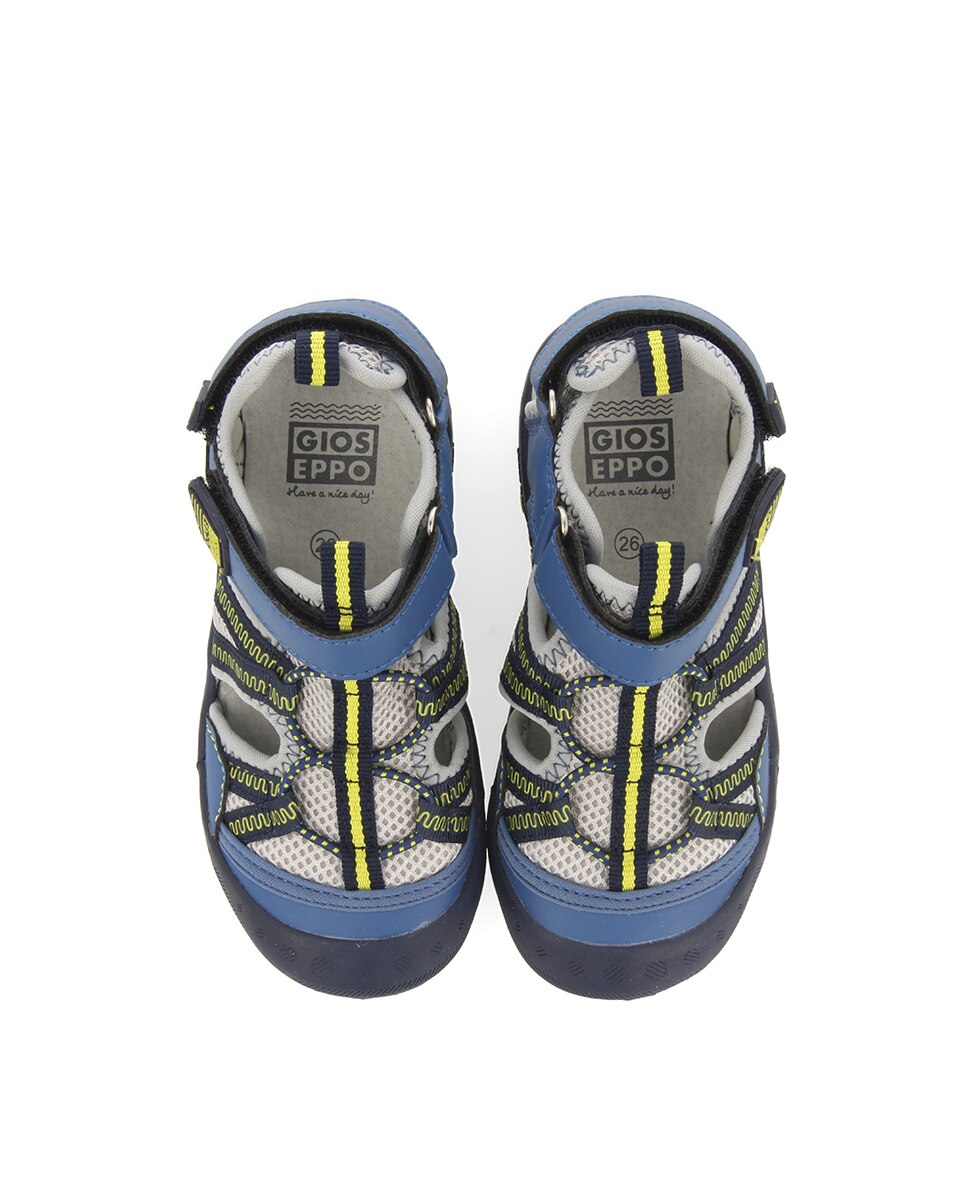 Socas de Bebé em Azul com Palmilha Acolchoada e Velcro Azul-4