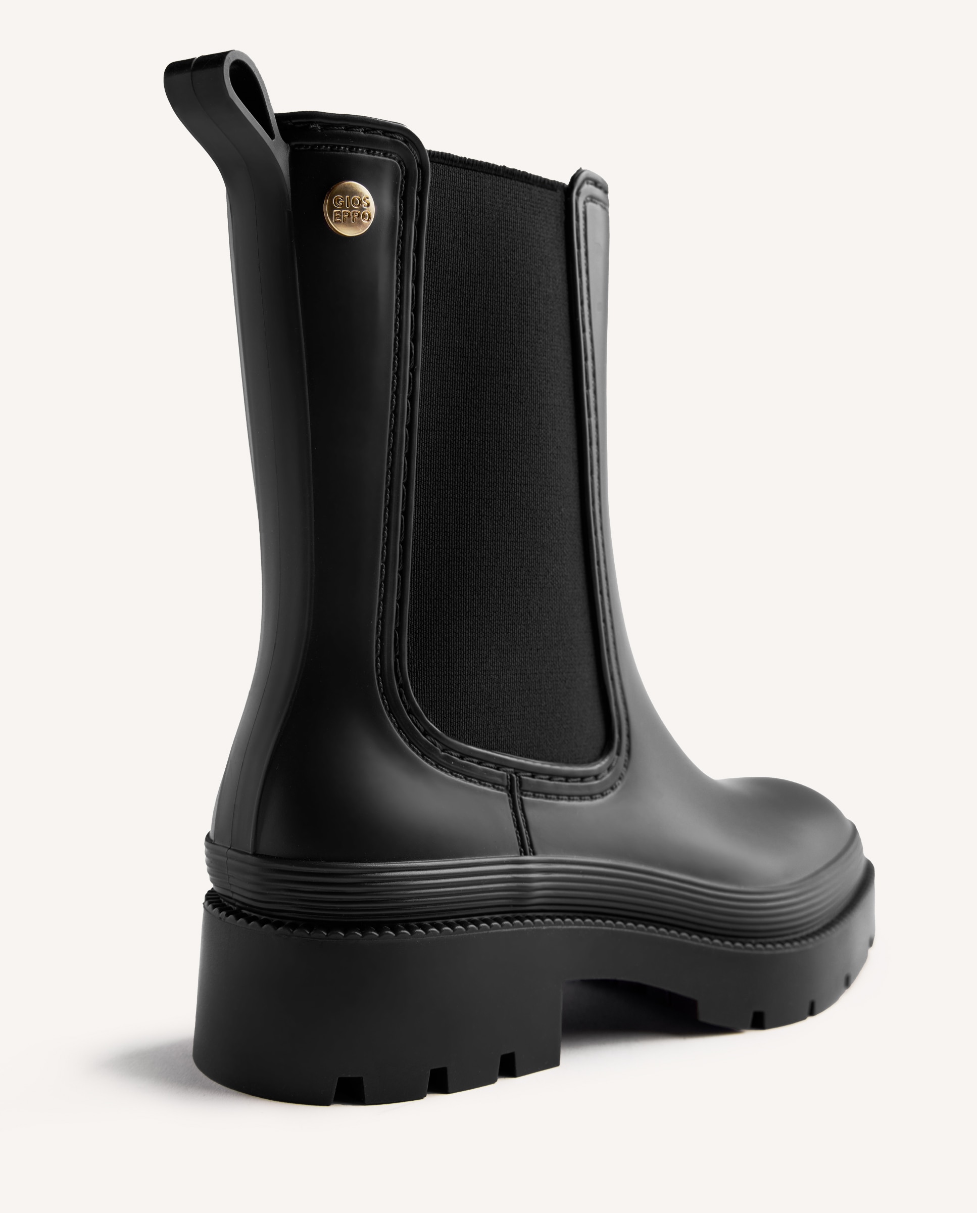 Botas de Água com Sola Tipo Track e Elásticos Preto-5