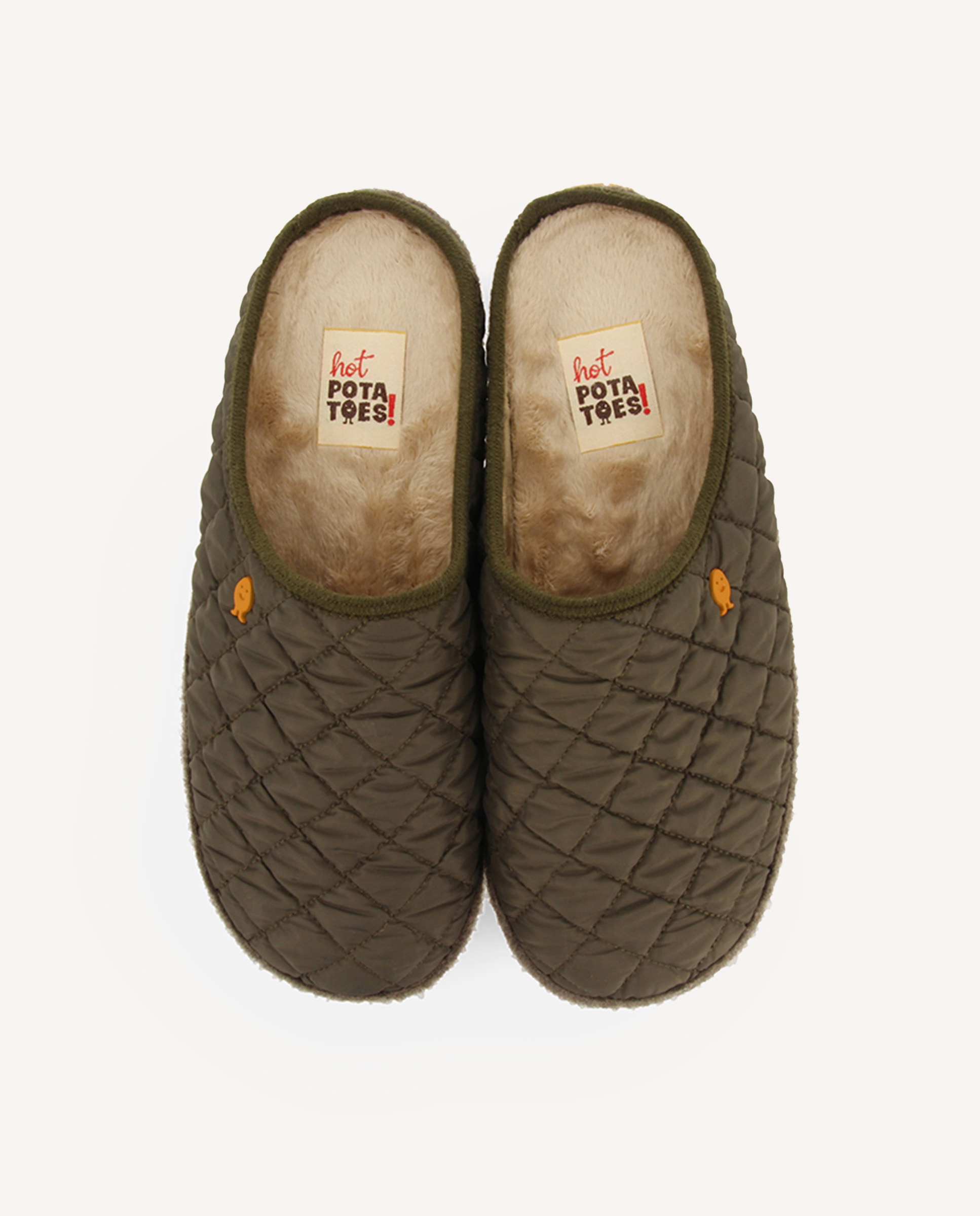 Pantufas com Sola em Contraste e Palmilha Amovível Caqui-4