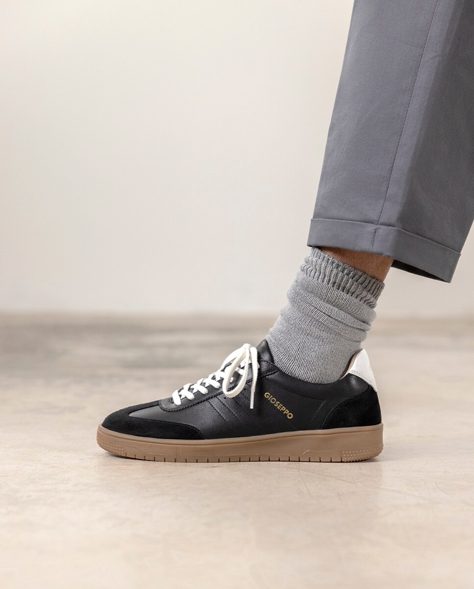 Sapatilhas Desportivas Estilo Retro com Sola em Caramelo Preto-5