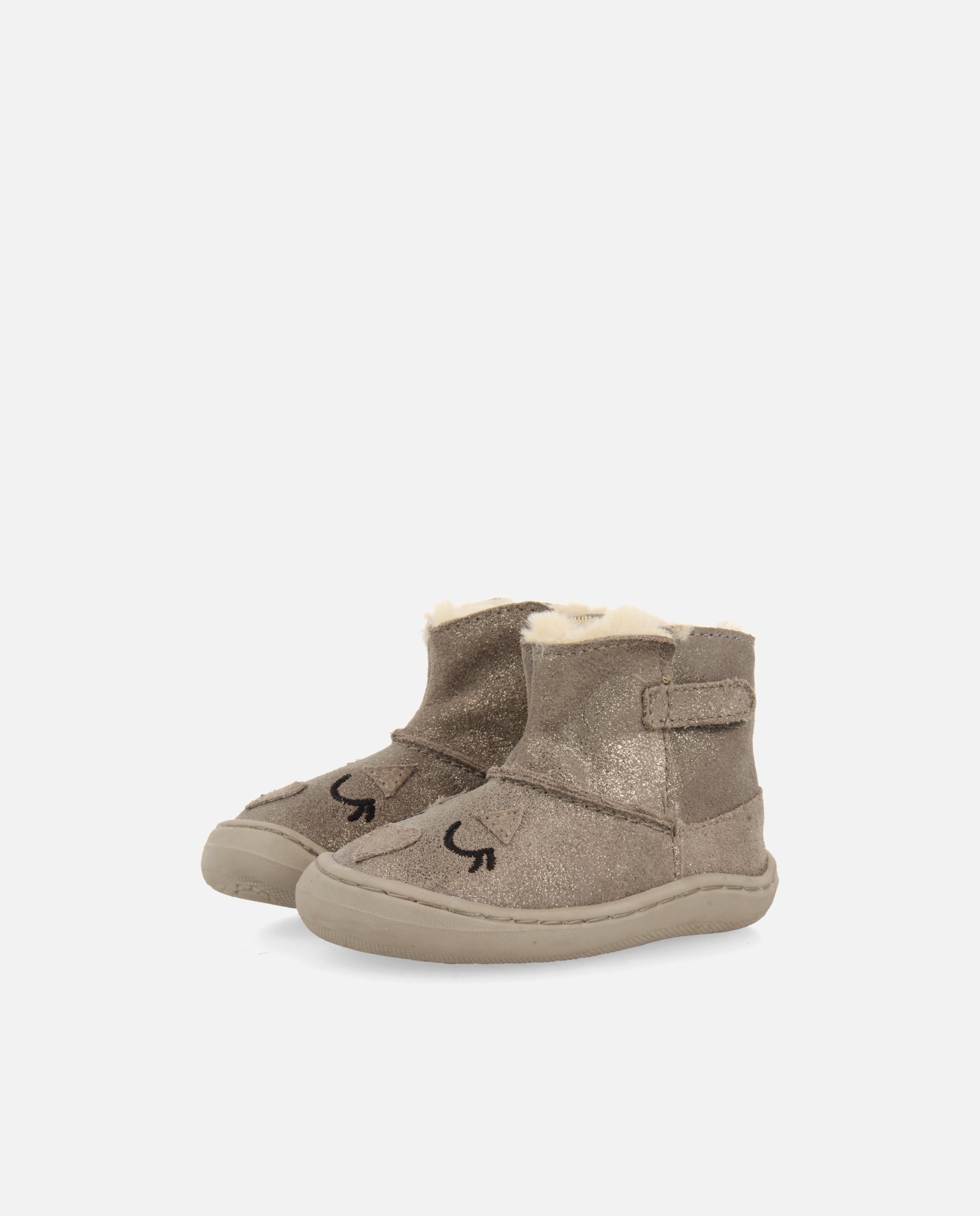 Botas Infantil de Pele Camurça em Marinho Cinzento-2