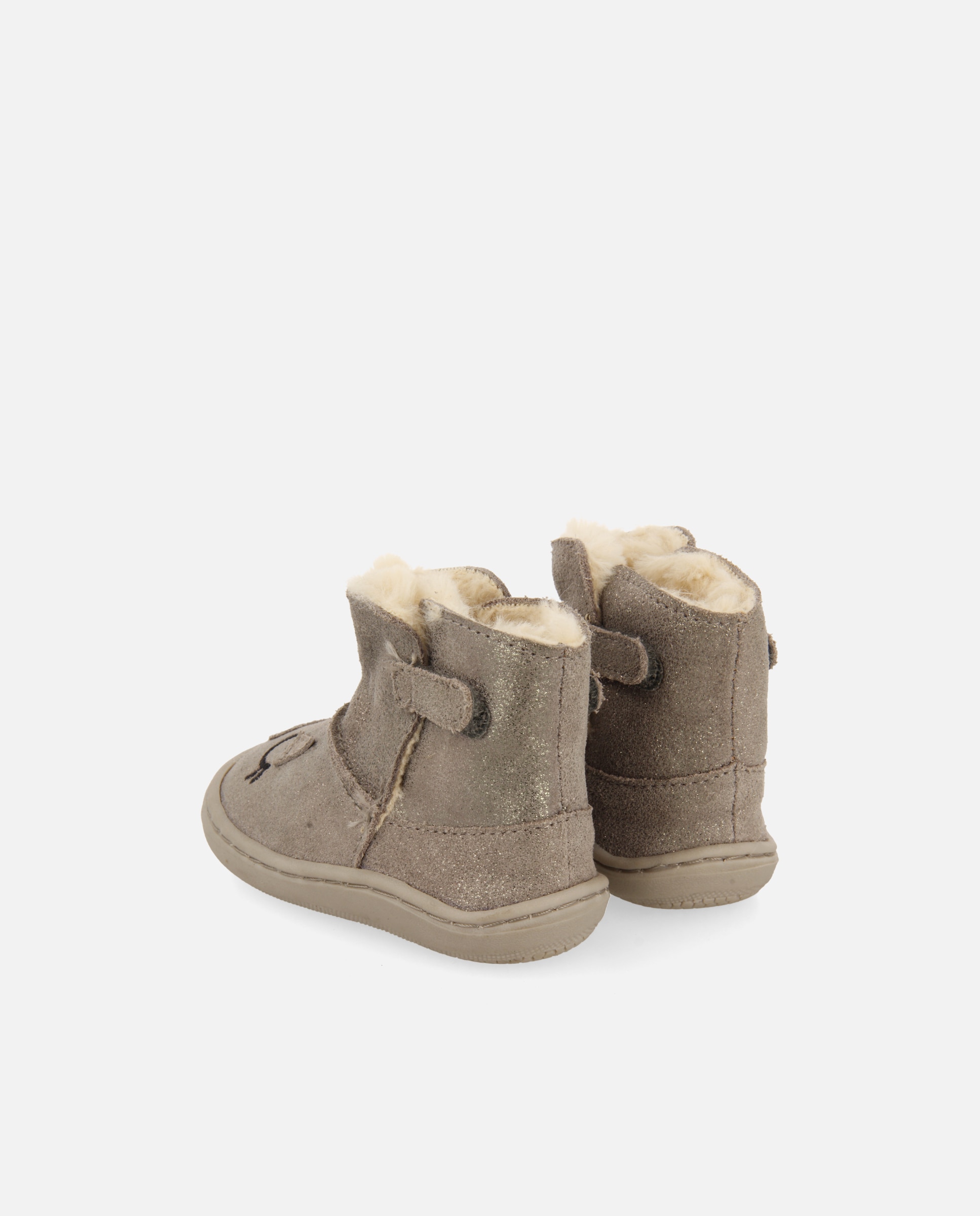 Botas Infantil de Pele Camurça em Marinho Cinzento-3