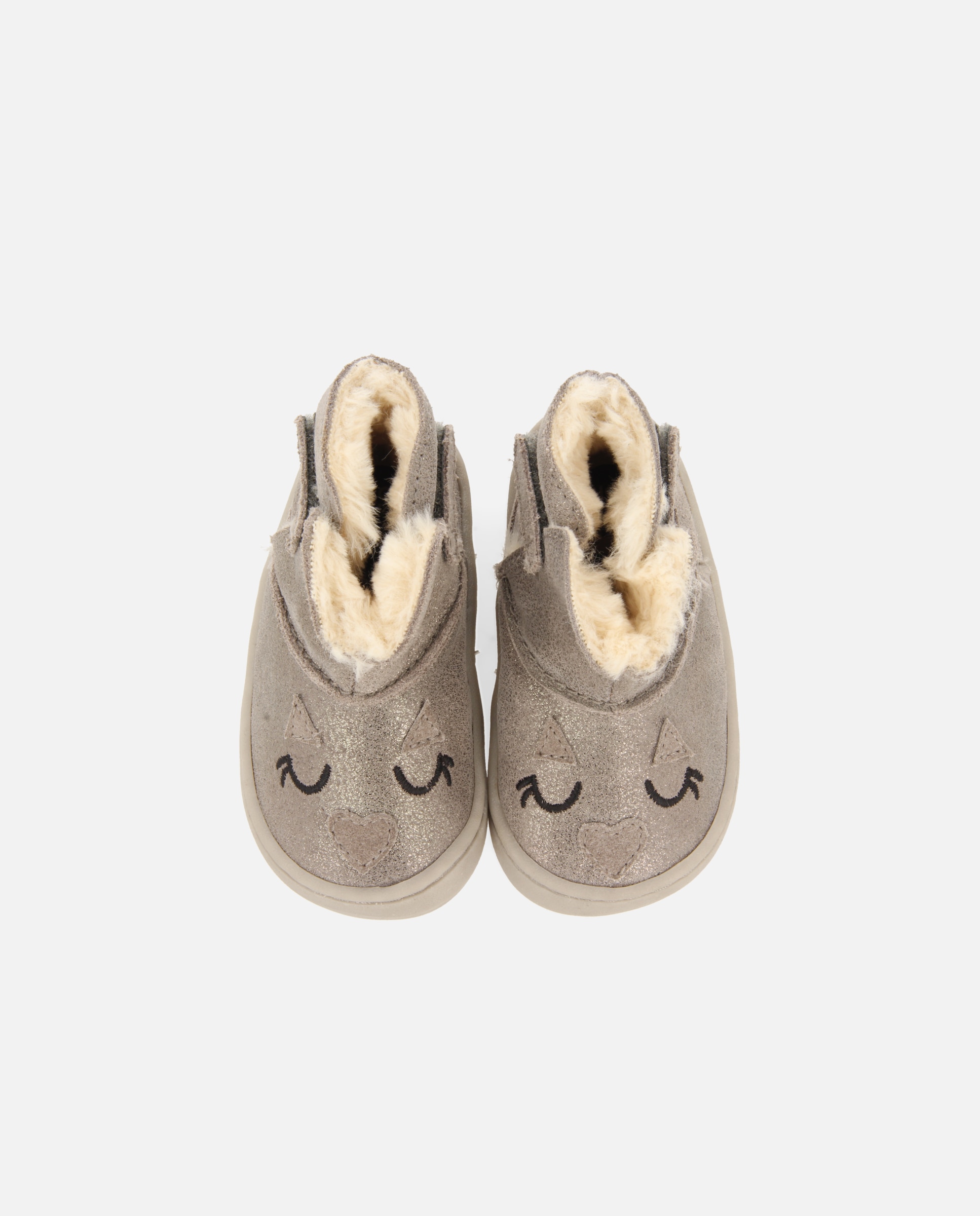 Botas Infantil de Pele Camurça em Marinho Cinzento-4