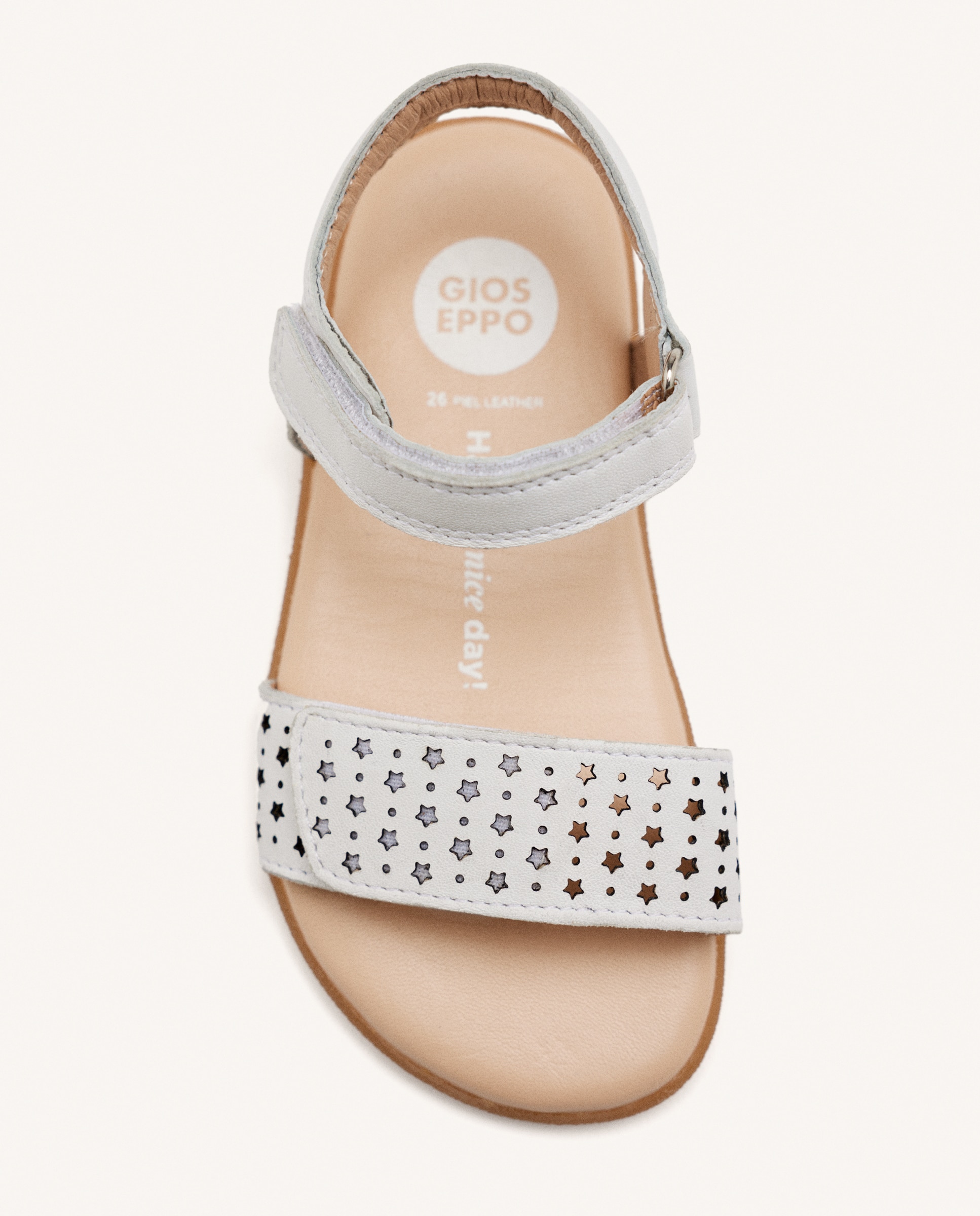 Sandálias Abertas Infantil Barefoot de Pele Perfurada com Estrelas Branco-3