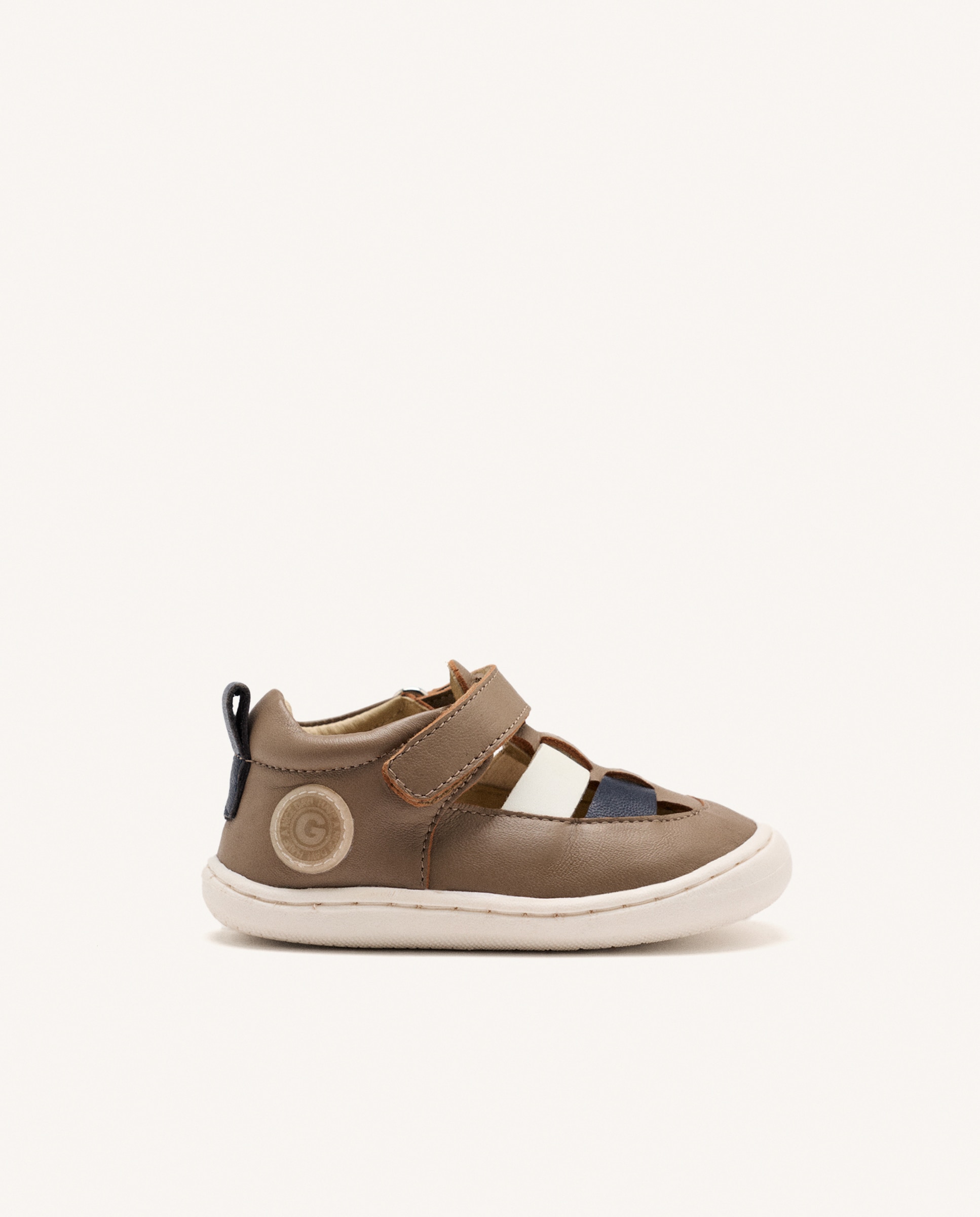 Sandálias para Bebé Barefoot de Pele Tipo Cangrejeras Castanho-1