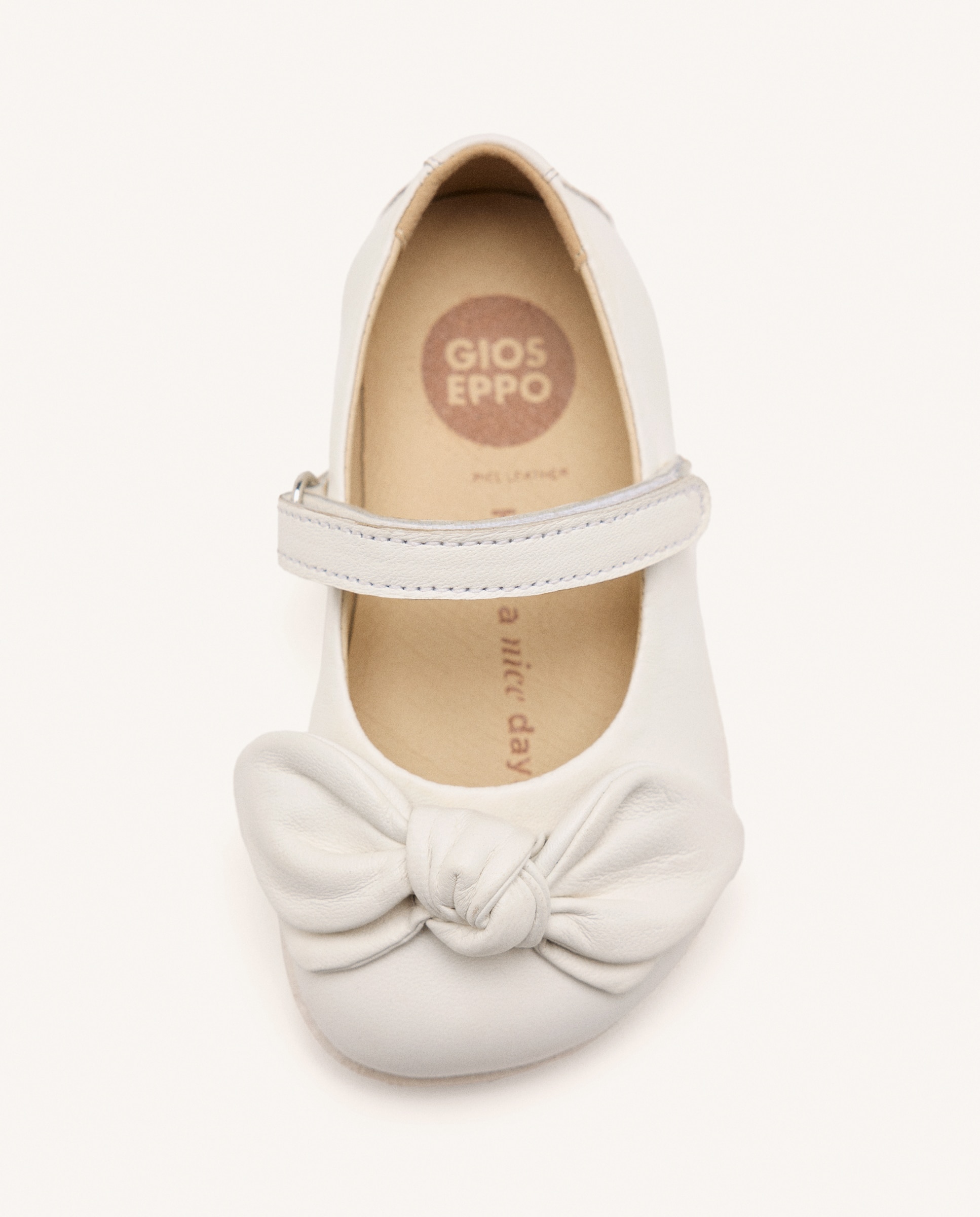 Bailarinas de Bebé Barefoot Tipo Merceditas de Pele com Adorno de Laço Branco-3