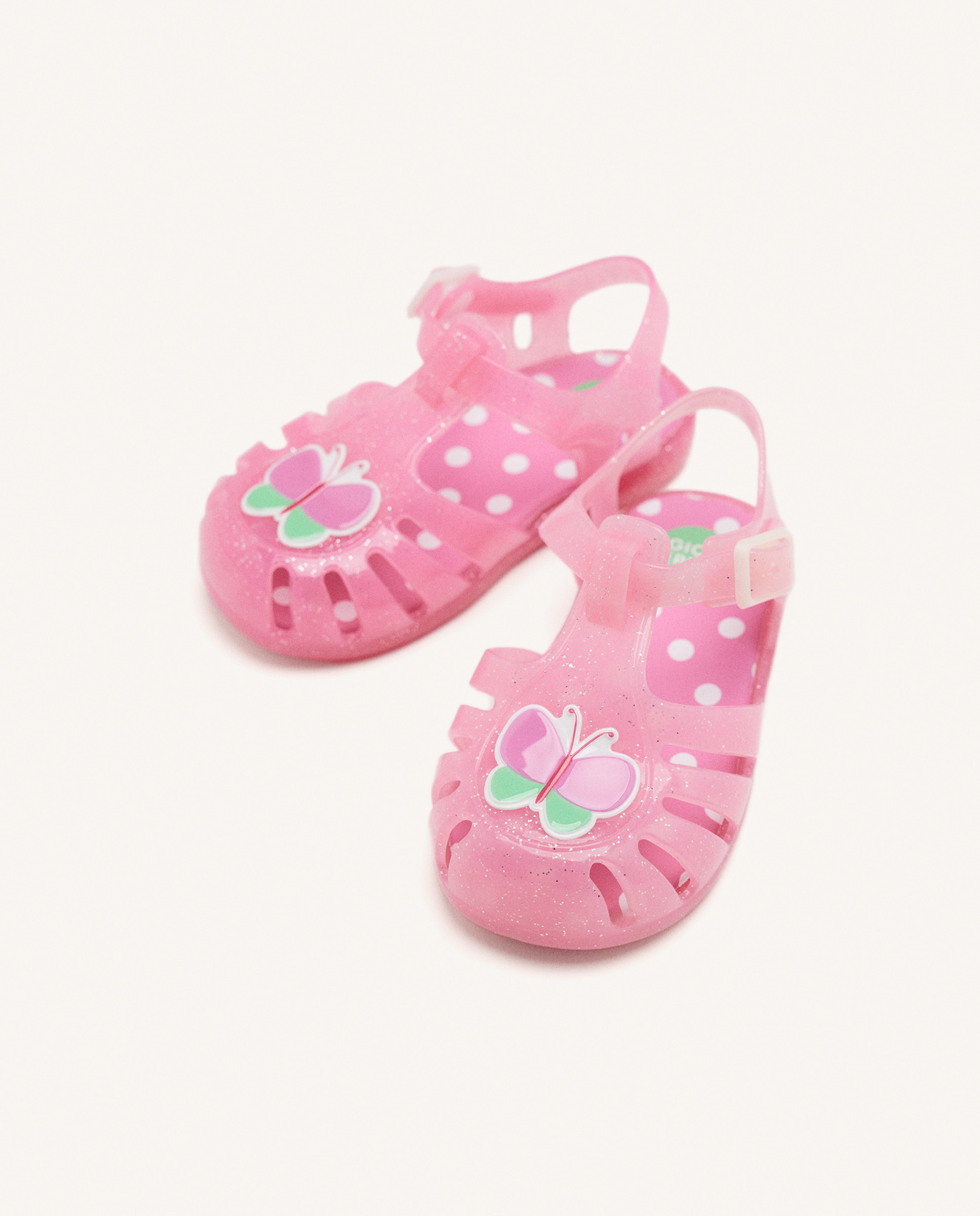 Socas para Bebé em Rosa com Palmilha Acolchoada e Fecho de Fivela Fúcsia-2