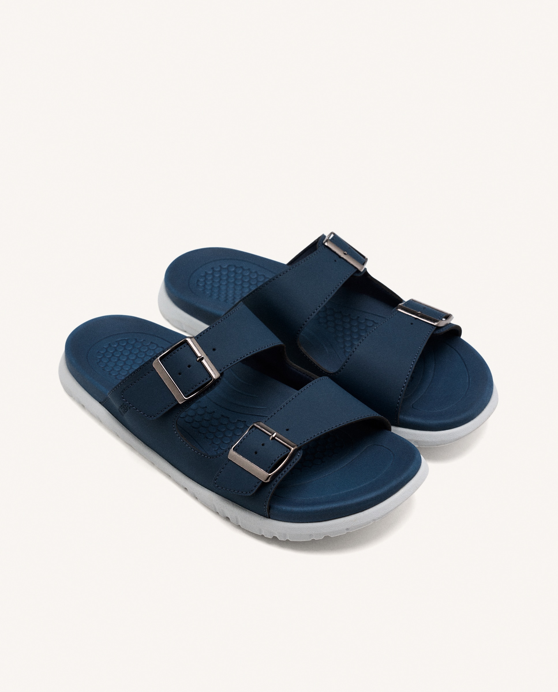 Chinelos com Fivelas e Sola Antiderrapante Azul-marinho-2