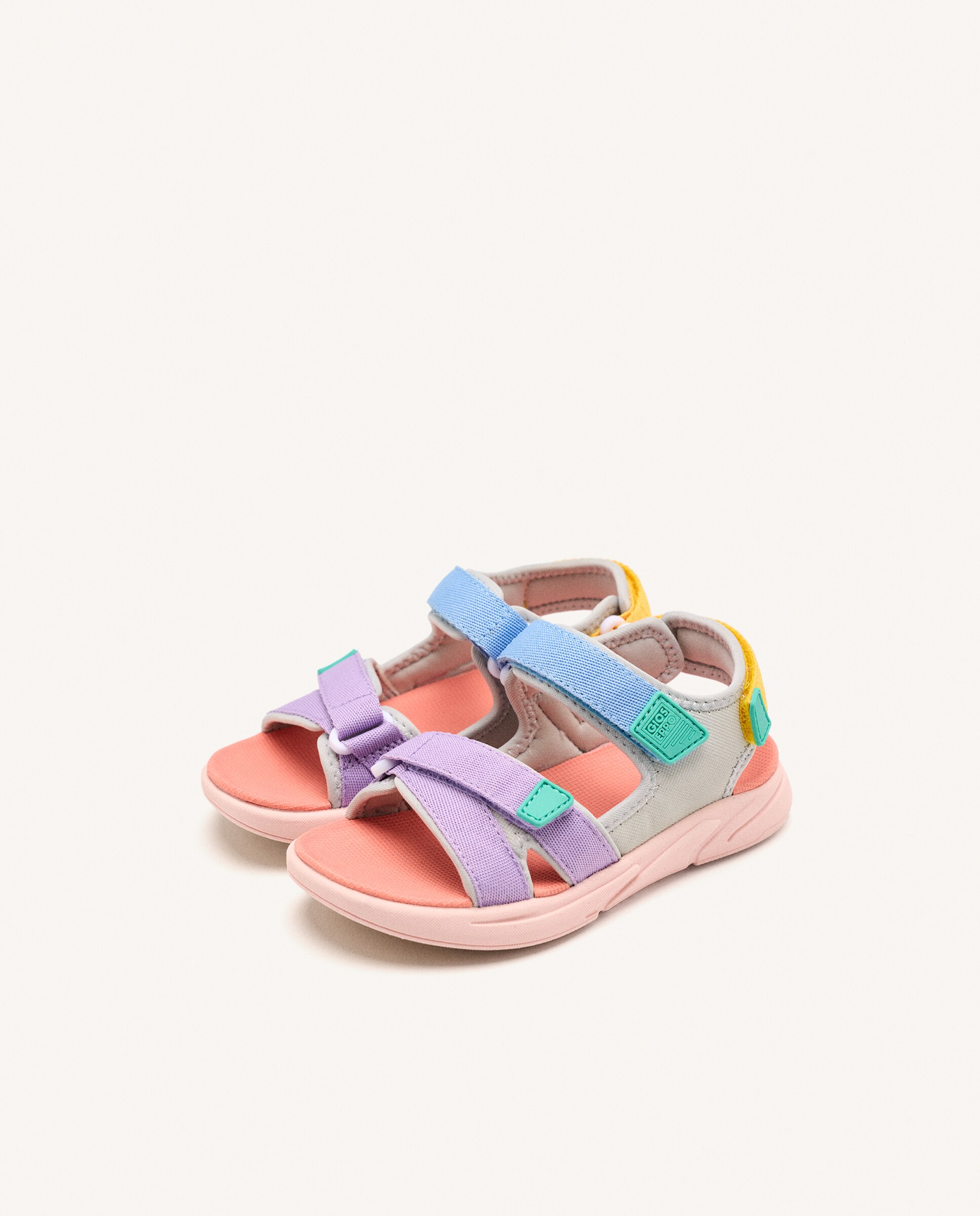 Sandálias Abertas Infantil com Palmilha Acolchoada e Fechos Ajustáveis Gioseppo Multicolor-2