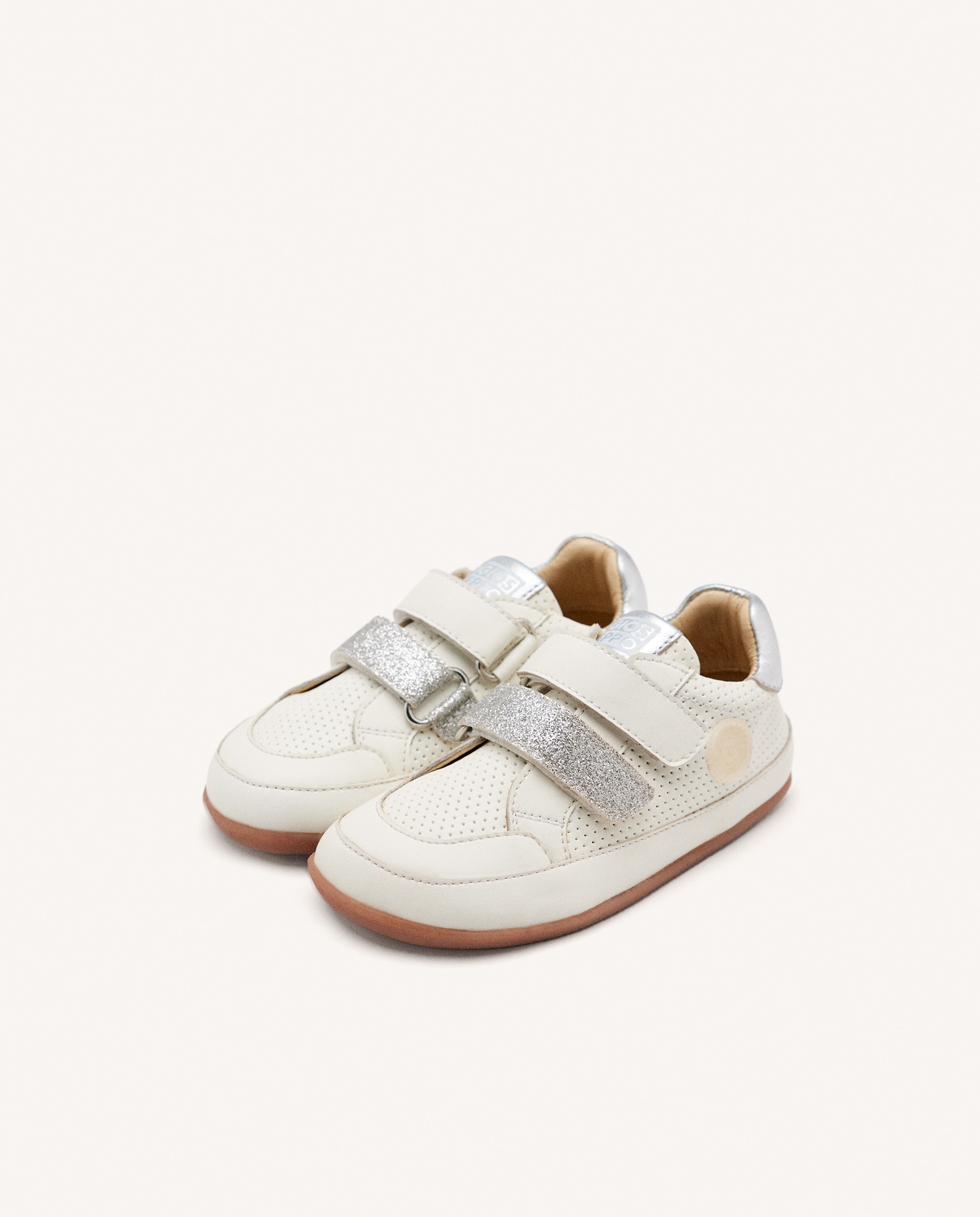Sapatilhas Rasas Infantil Barefoot Tipo Desportivas com Rede Bege-2