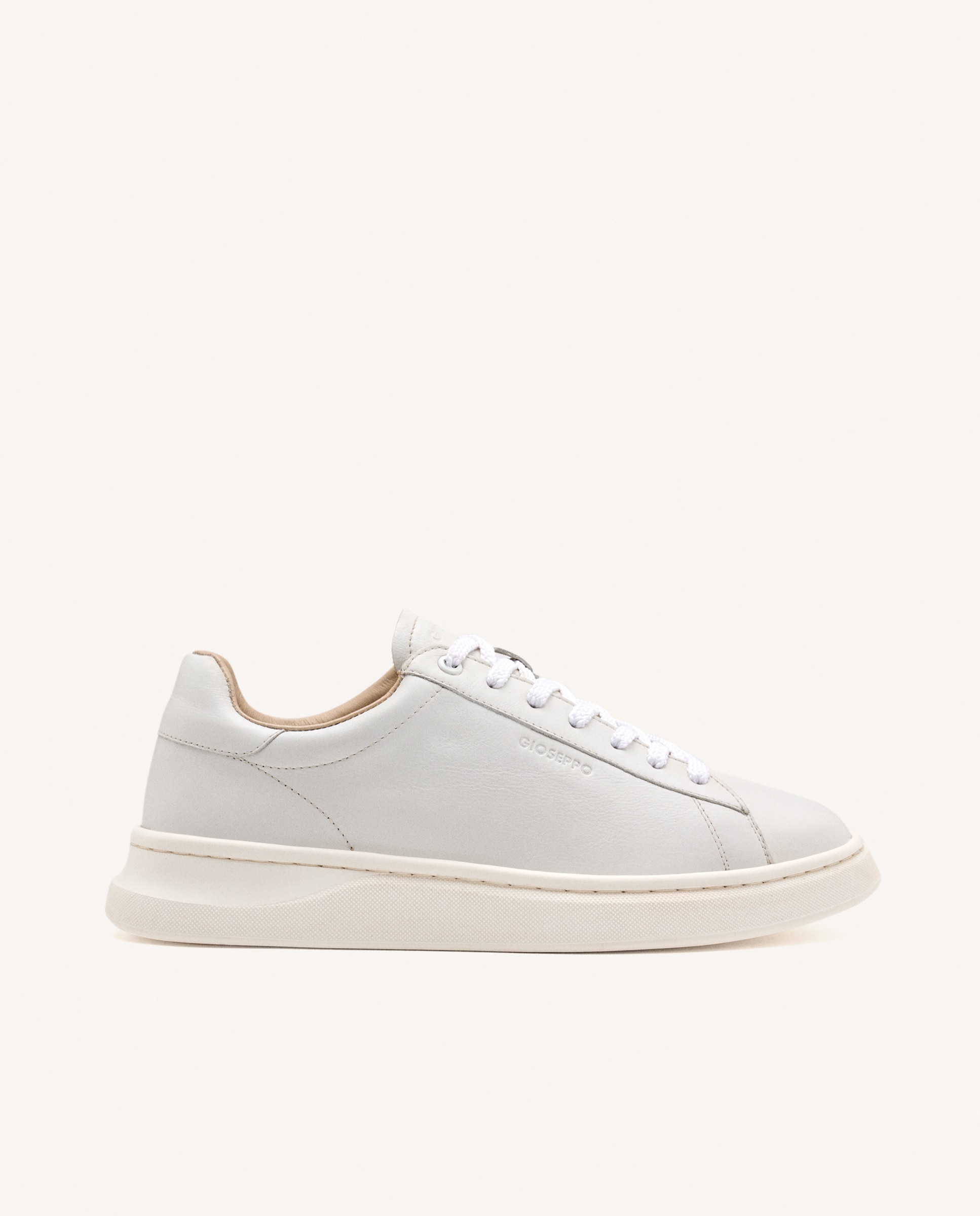 Desportivas de Pele e Palmilha Acolchoada Branco-1