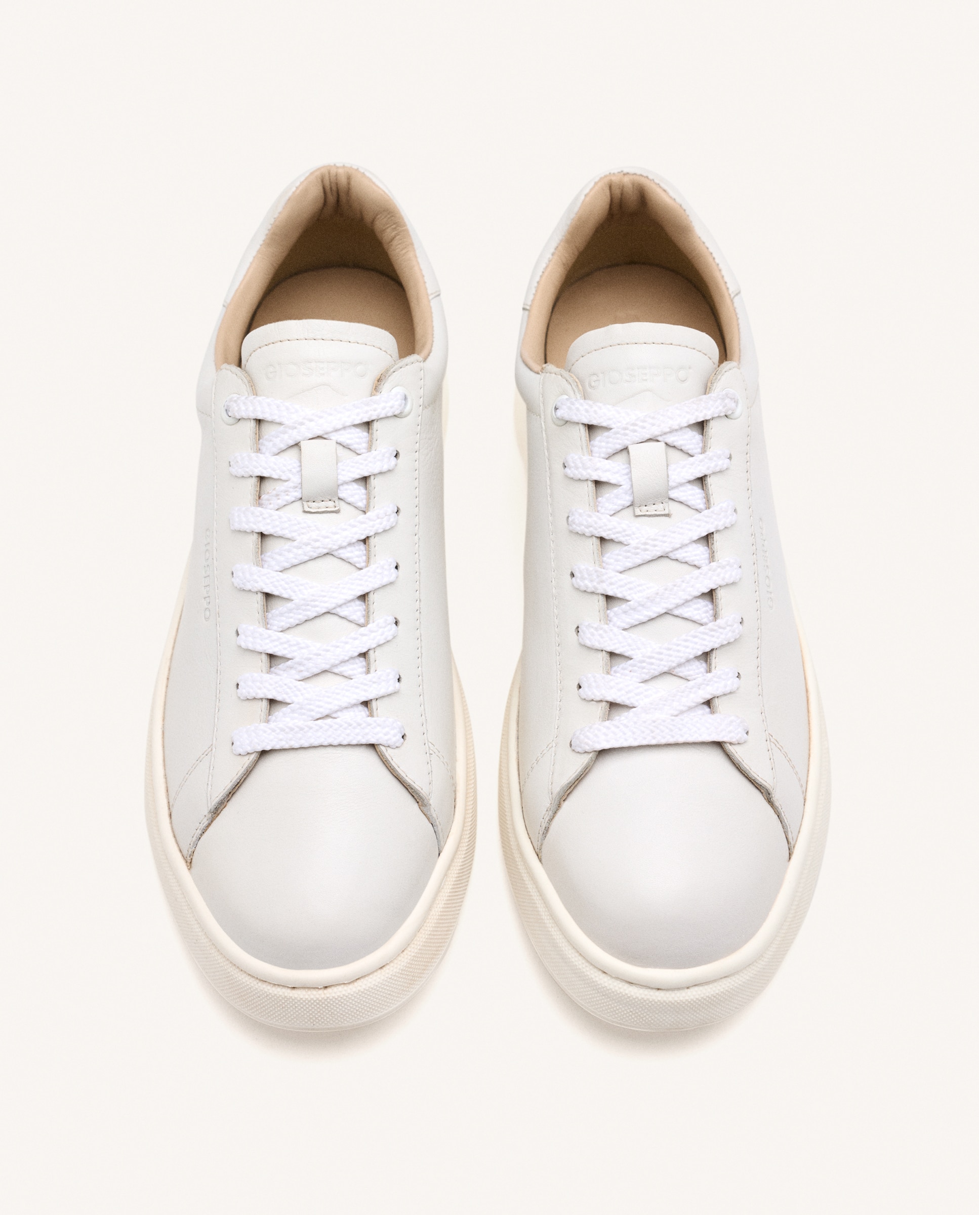 Desportivas de Pele e Palmilha Acolchoada Branco-3