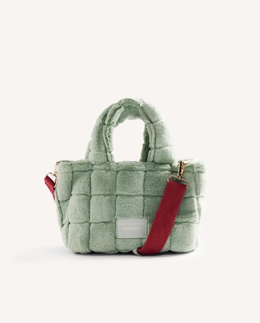 Imagem 0 de Mala a Tiracolo com Pelo e Forro Interior com Fecho Zip e Alça Dupla