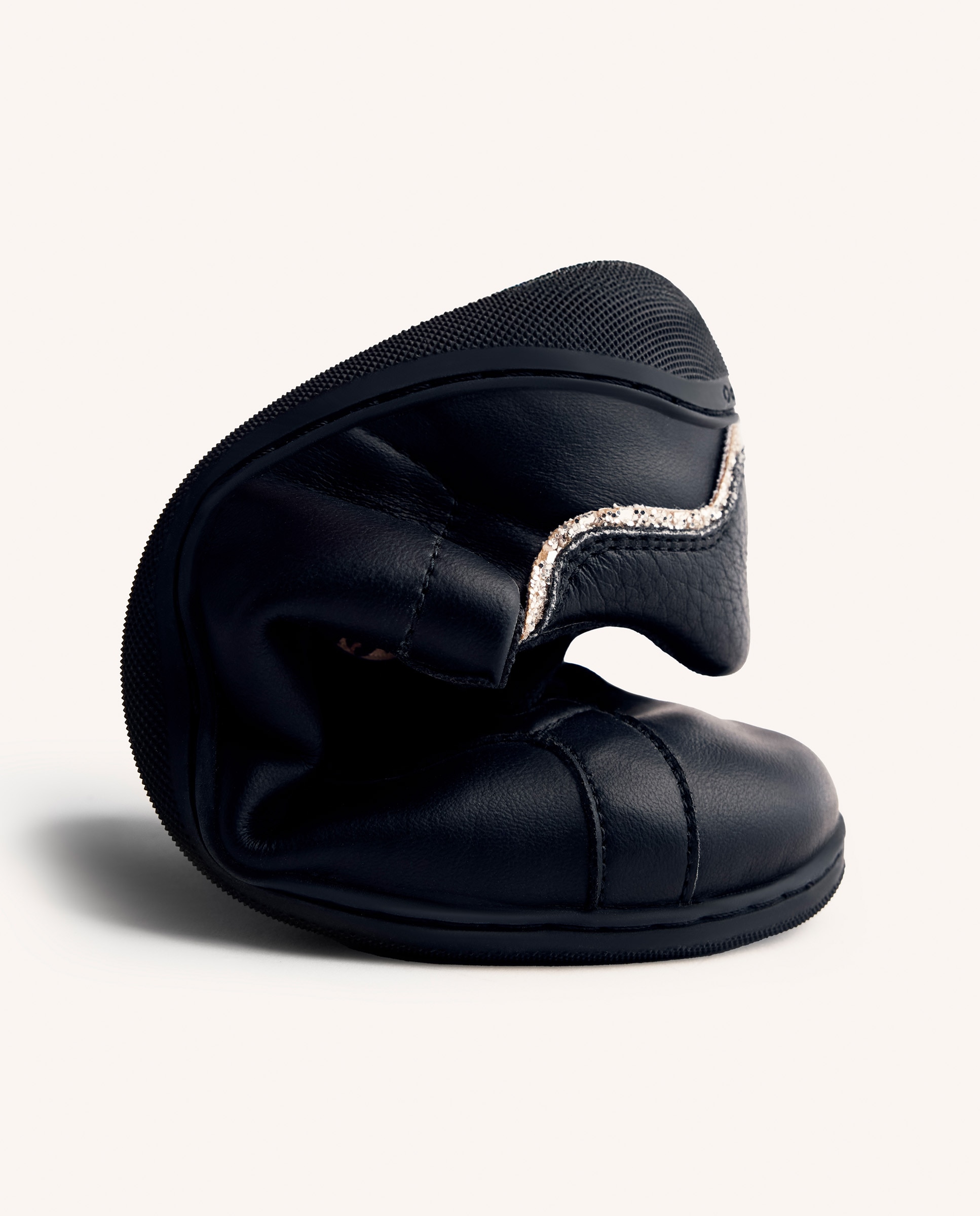 Sapatilhas Desportivas de Pele com Acabamentos Coloridos e Debrum Brilhante Barefoot Preto-6