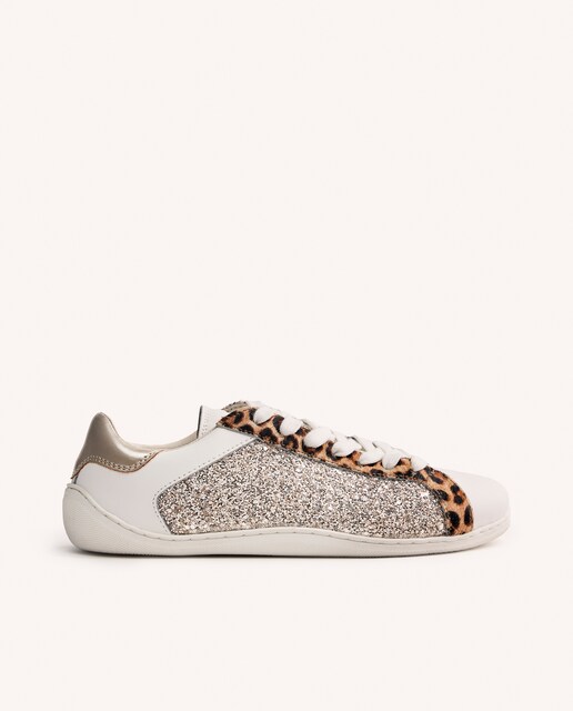 Imagem 0 de Sapatilhas Desportivas de Pele com Brilho e Estampado Animal Barefoot