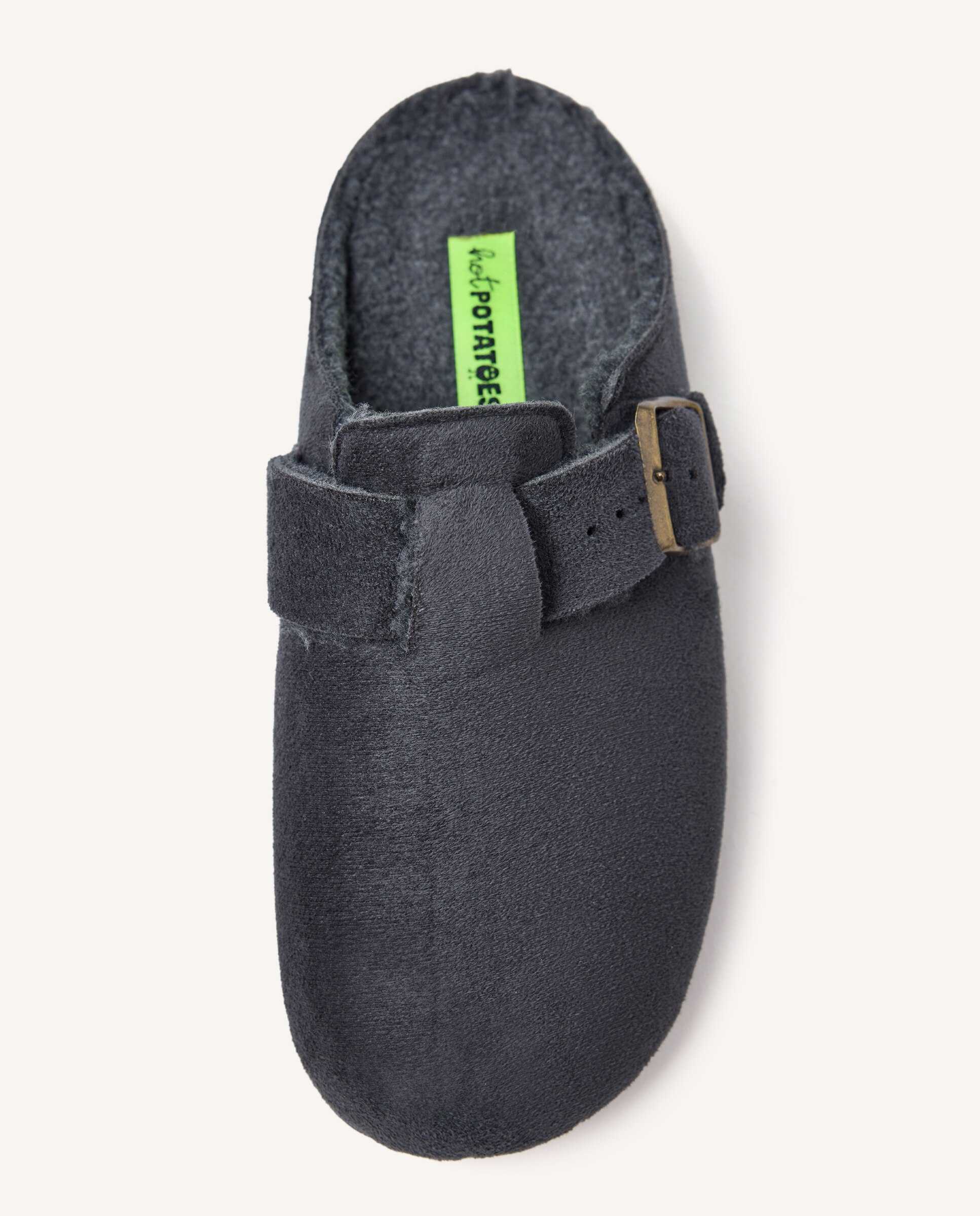 Pantufas Tipo Socas de Bamara com Detalhe de Fivela Cinzento-3