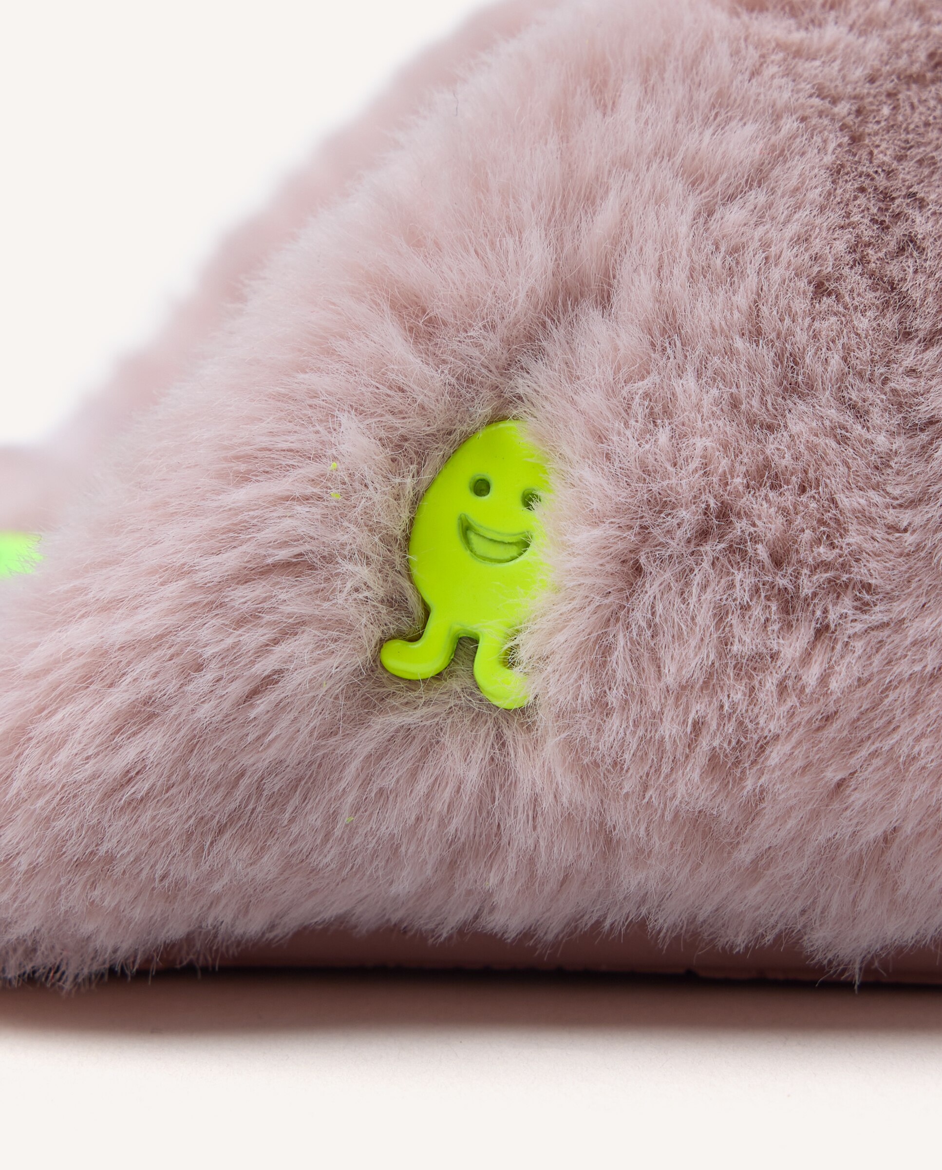 Pantufas Abertas Tipo Palas de Pelo com Palmilha Acolchoada Rosa-claro-5