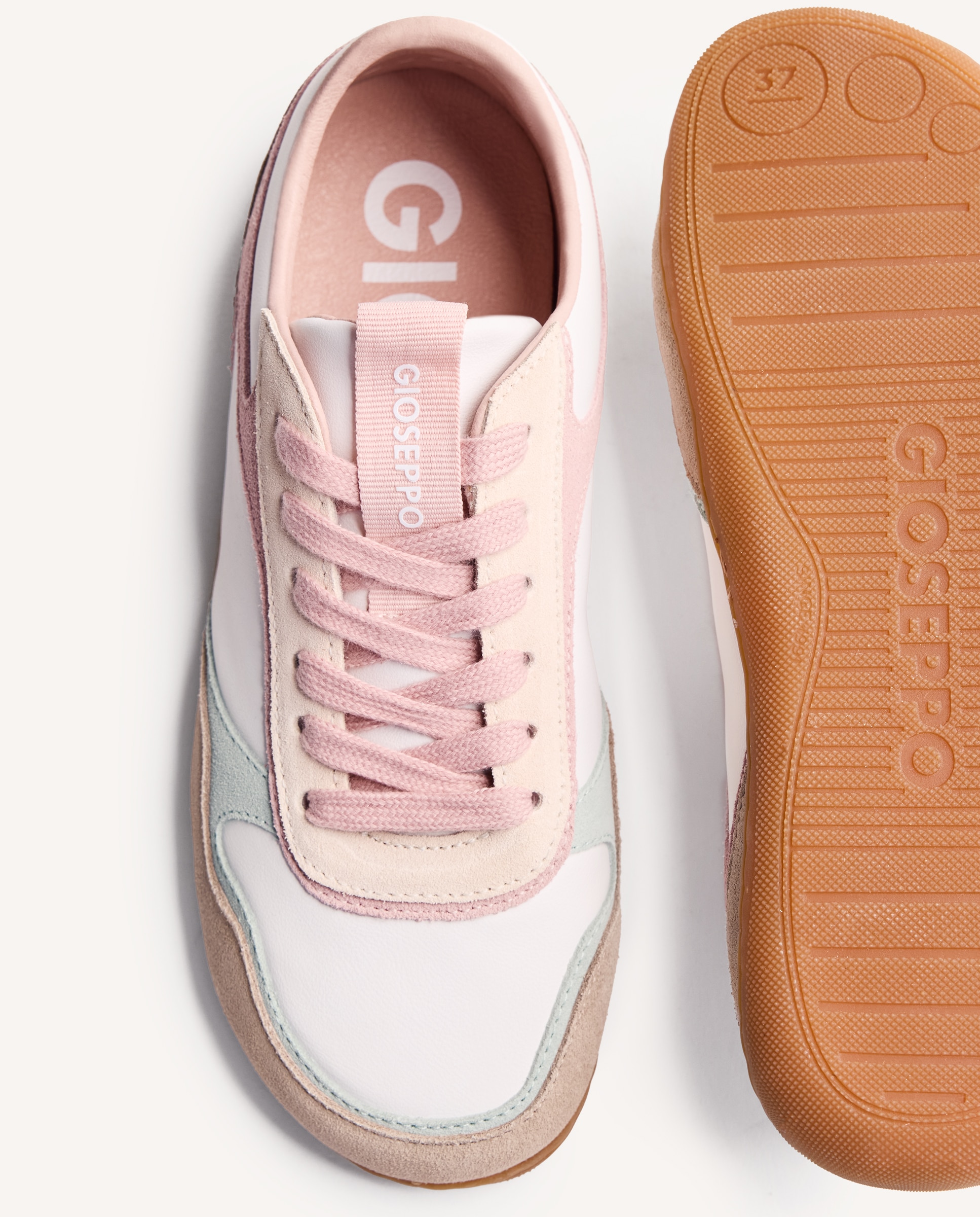 Sapatilhas Desportivas de Pele Rosa Rosa-4