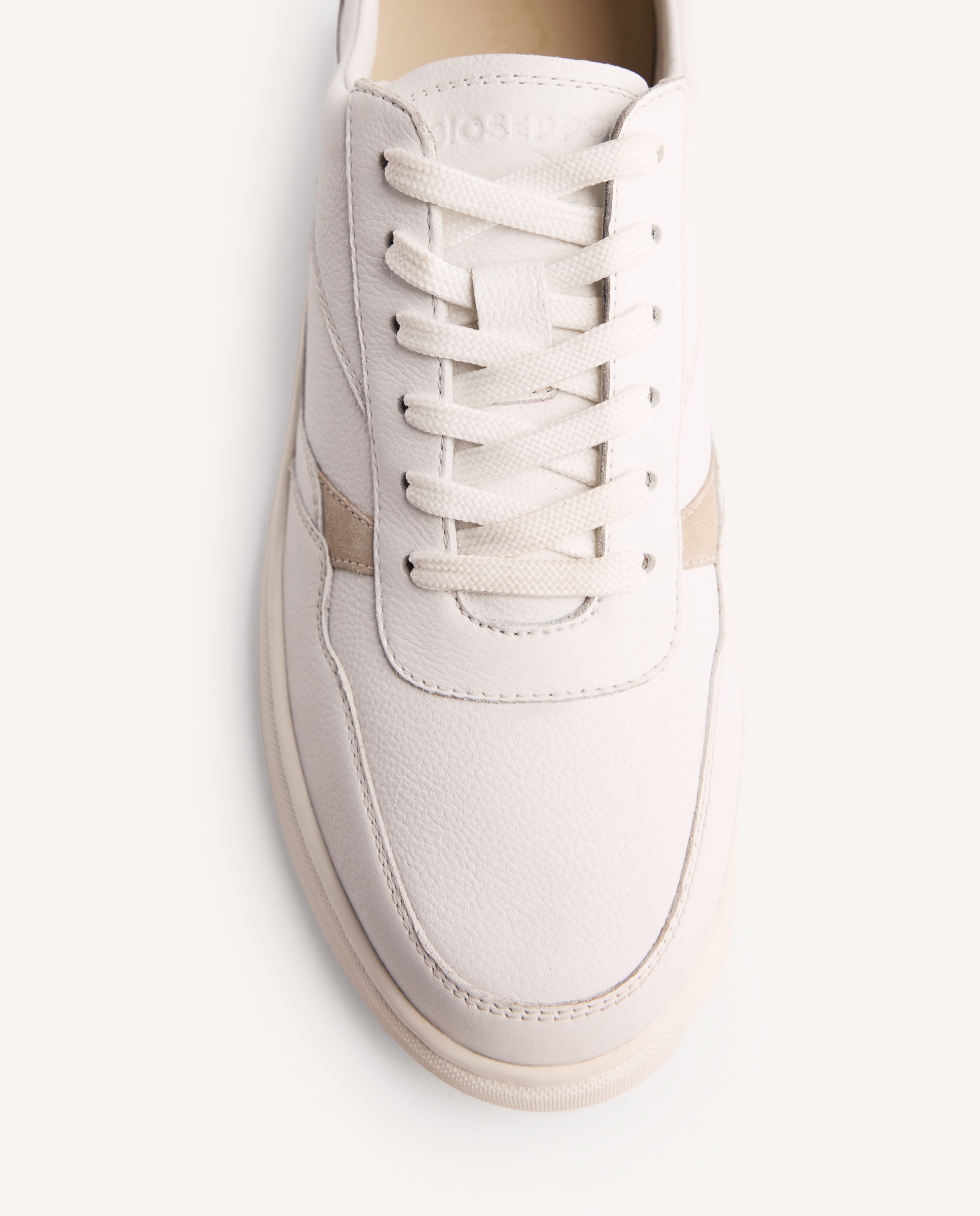 Sapatilhas de Pele Tipo Bambas com Plataforma Branco-3