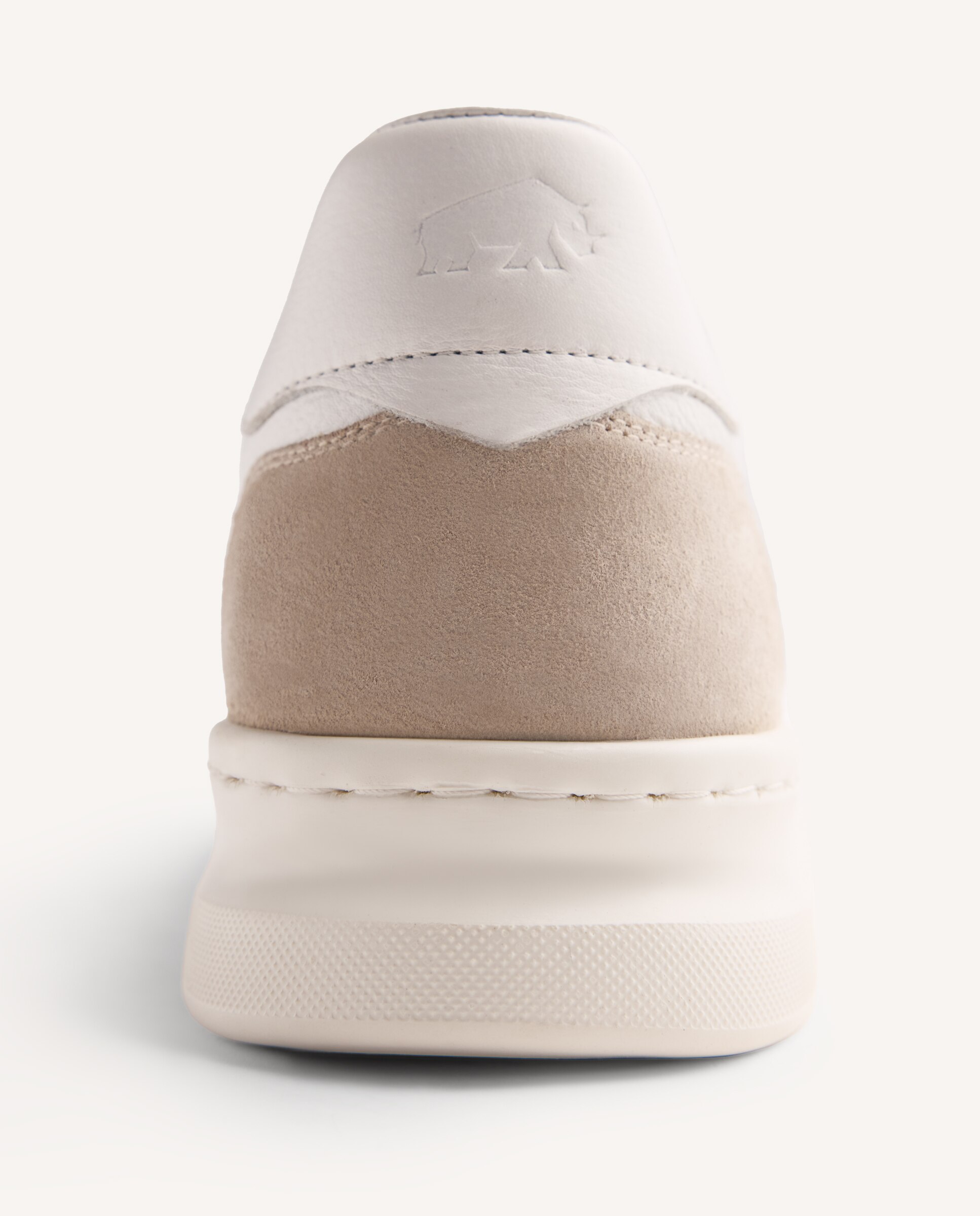 Sapatilhas de Pele Tipo Bambas com Plataforma Branco-4