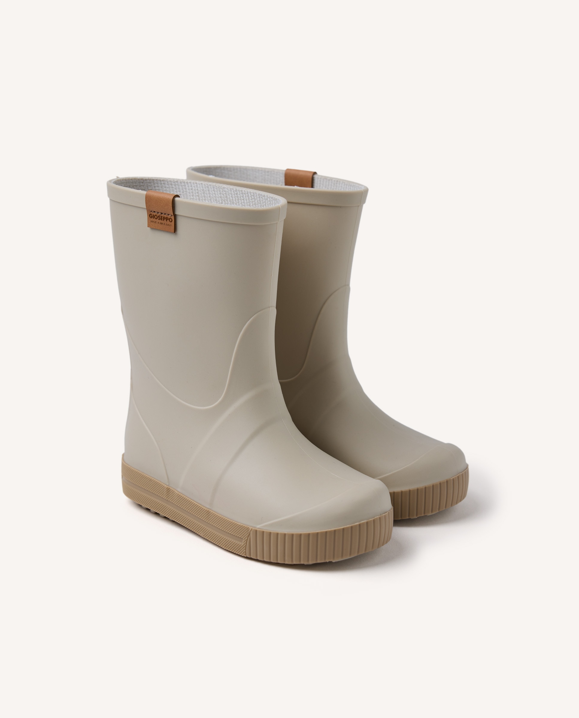 Botas de Água Infantil com Biqueira Ampla e Sola Antiderrapante Bege-2