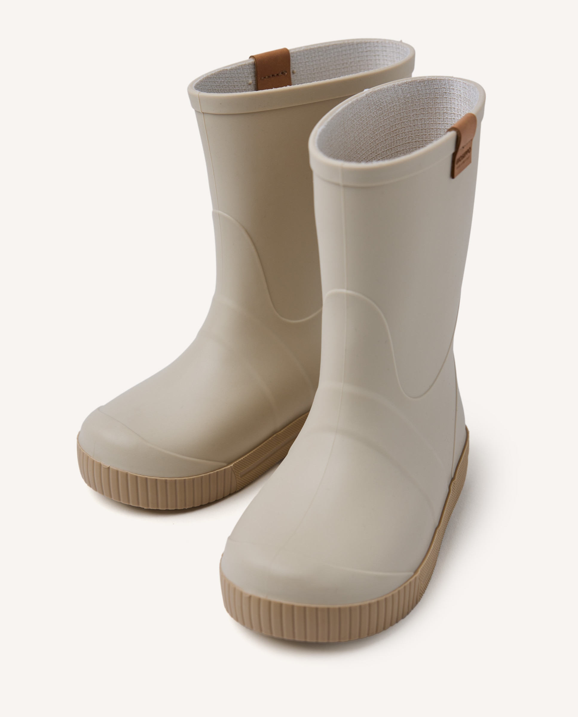 Botas de Água Infantil com Biqueira Ampla e Sola Antiderrapante Bege-3