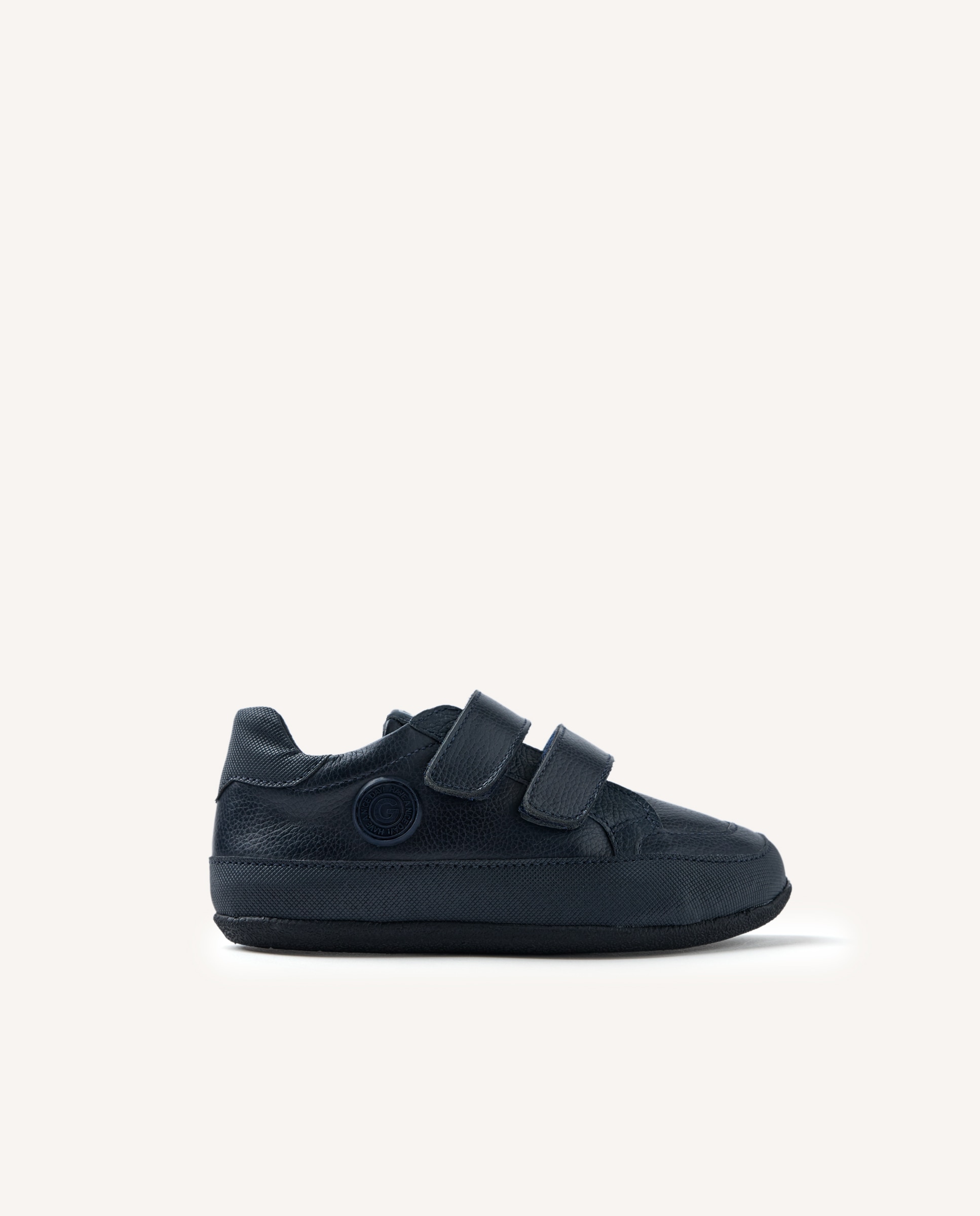 Sapatilhas Desportivas Colegiais Barefoot de Pele com Fecho Duplo Ajustável Gioseppo Azul-marinho-1