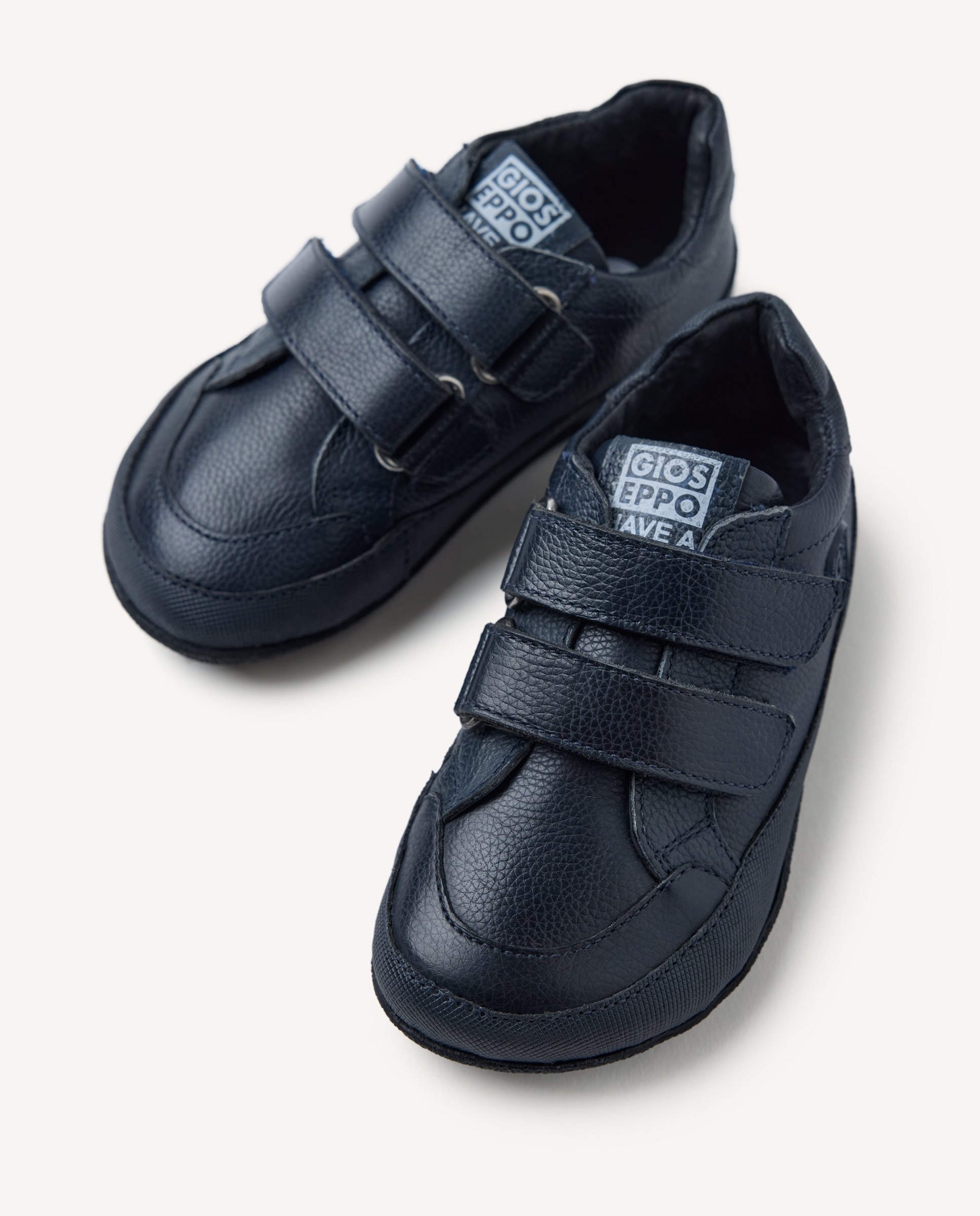 Sapatilhas Desportivas Colegiais Barefoot de Pele com Fecho Duplo Ajustável Gioseppo Azul-marinho-3