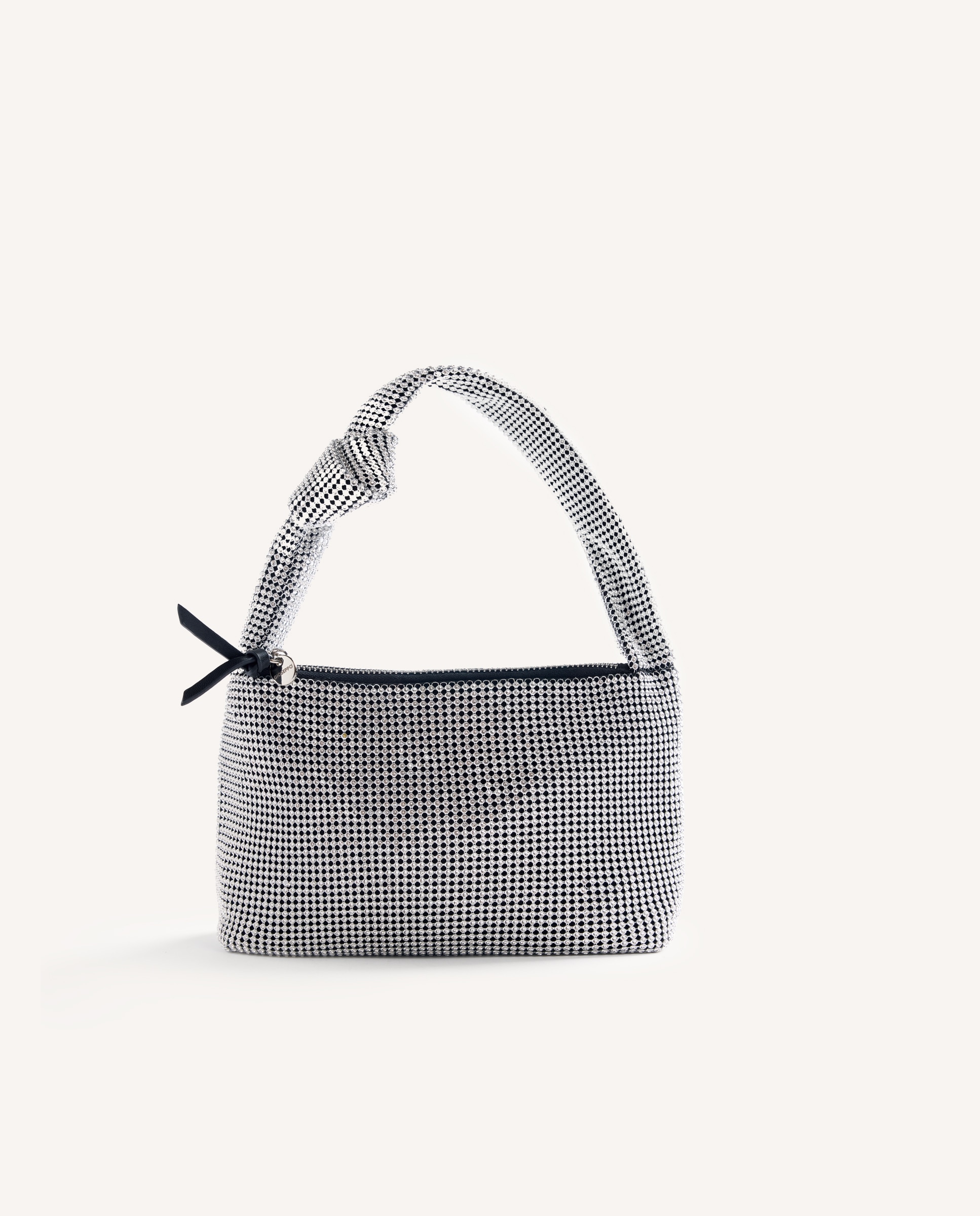 Imagem 0 de Mala de Ombro Metalizada com Fechos Magnéticos e Fechos de Correr e Alça Curta