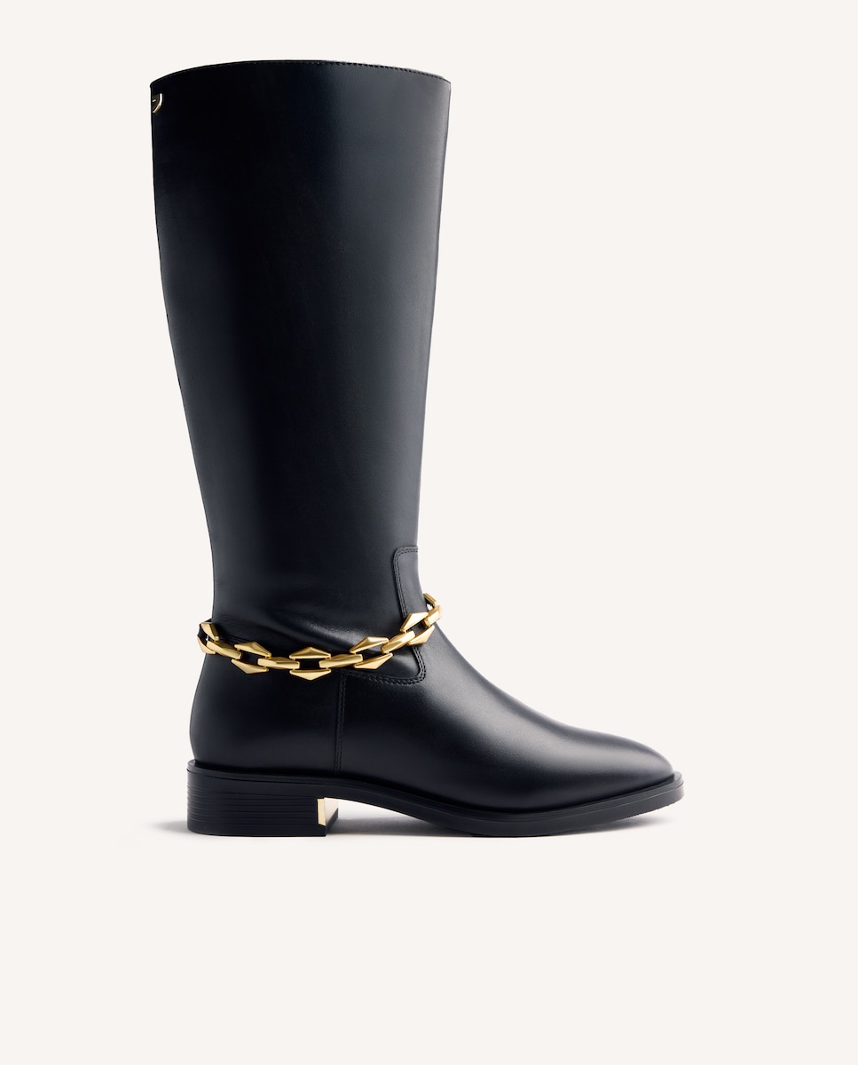 Botas com Palmilha Acolchoada e Fecho Zip Preto-1